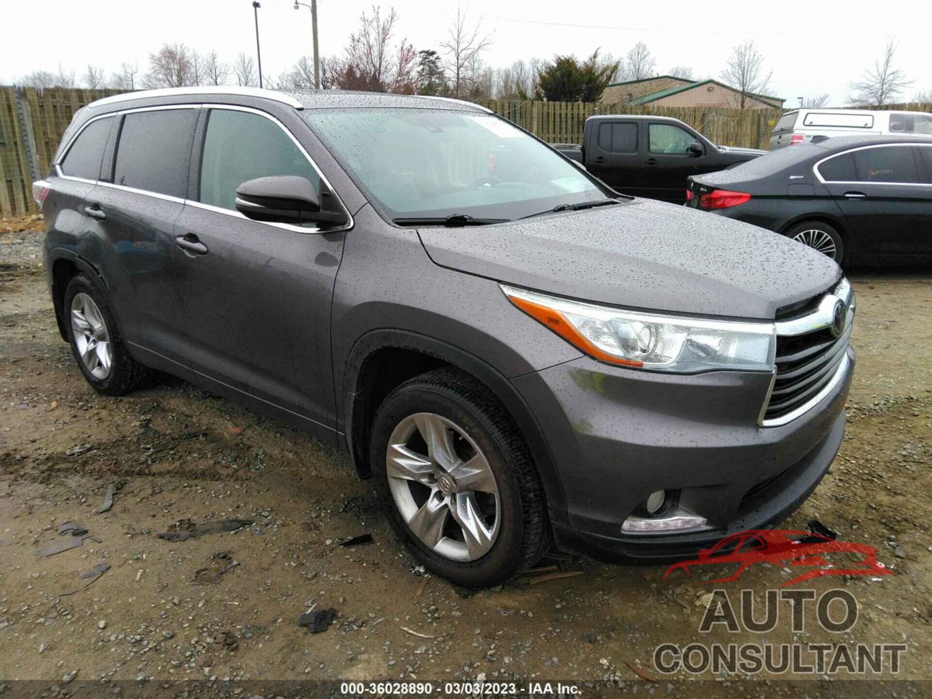 TOYOTA HIGHLANDER 2015 - 5TDDKRFH6FS156014