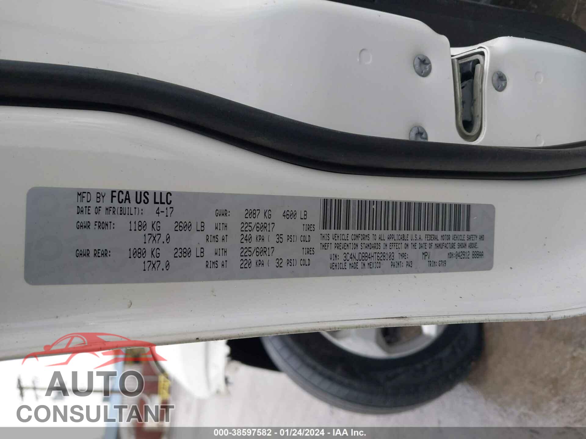 JEEP NEW COMPASS 2017 - 3C4NJDBB4HT628103