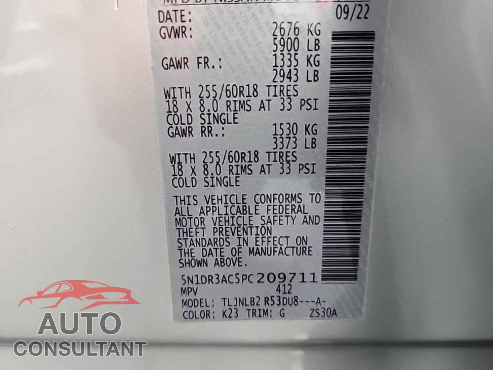 NISSAN PATHFINDER 2023 - 5N1DR3AC5PC209711