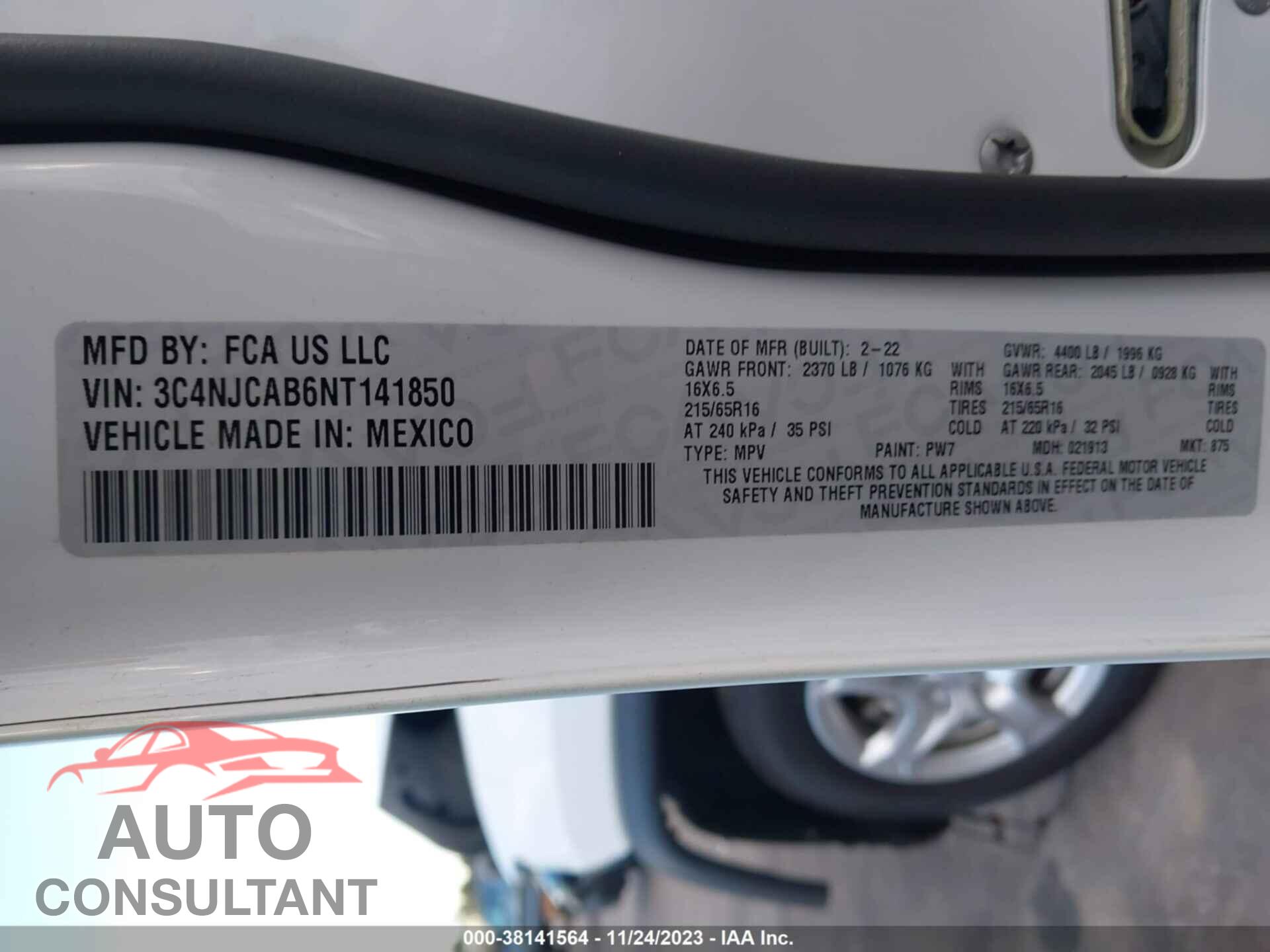 JEEP COMPASS 2022 - 3C4NJCAB6NT141850