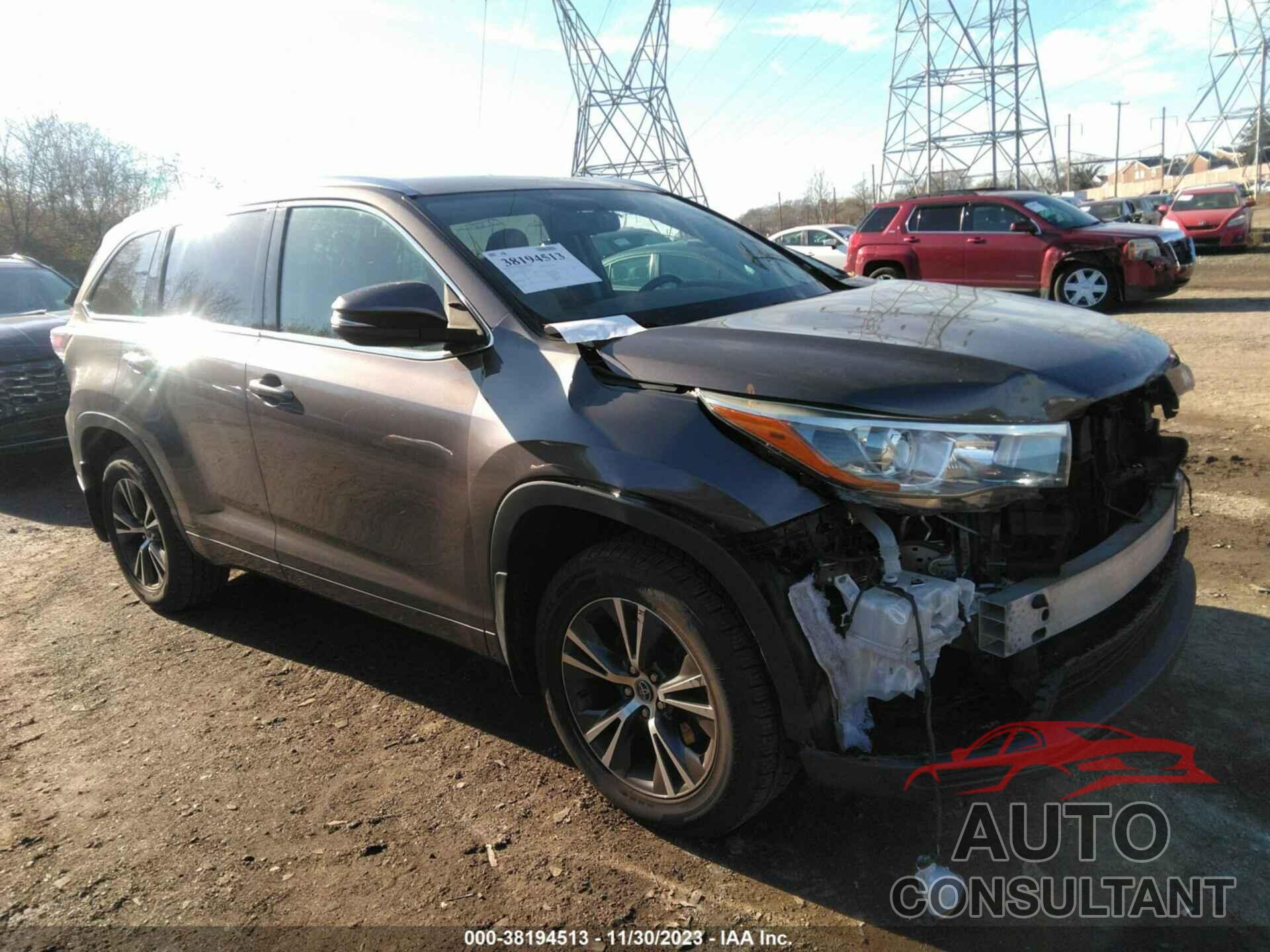 TOYOTA HIGHLANDER 2016 - 5TDJKRFH0GS254752