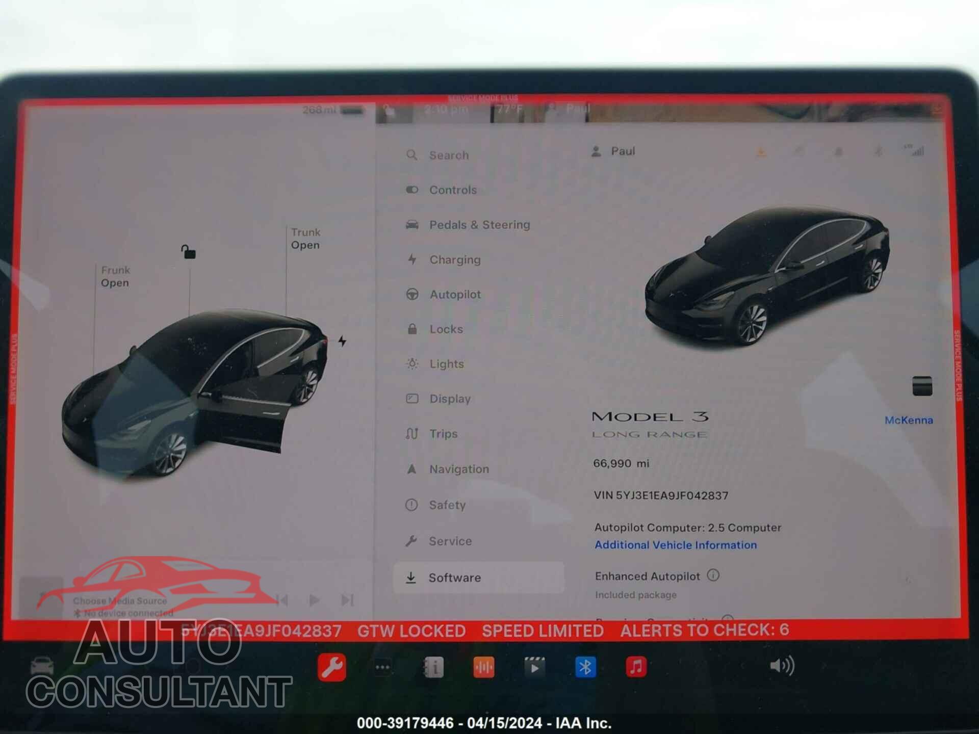 TESLA MODEL 3 2018 - 5YJ3E1EA9JF042837