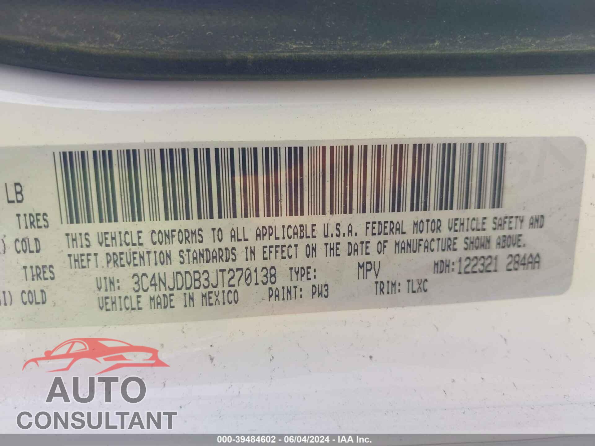 JEEP COMPASS 2018 - 3C4NJDDB3JT270138