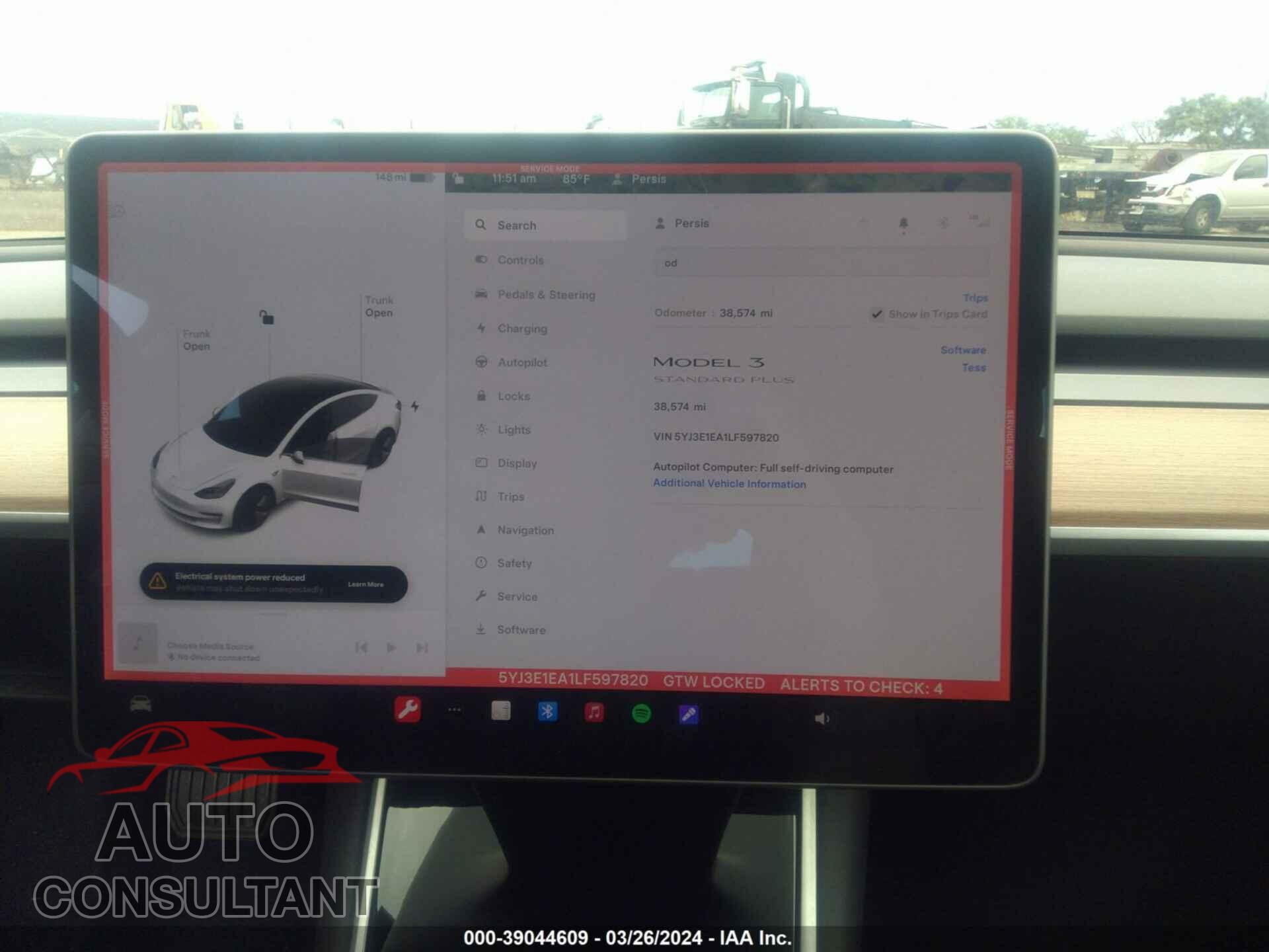 TESLA MODEL 3 2020 - 5YJ3E1EA1LF597820