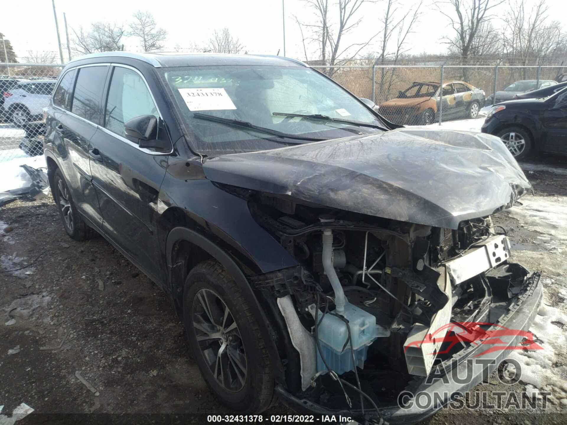 TOYOTA HIGHLANDER 2016 - 5TDJKRFHXGS261434