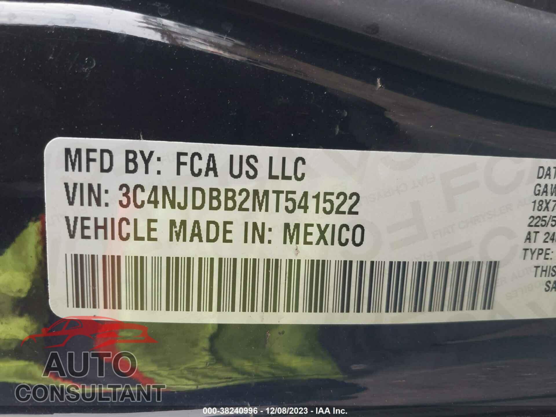 JEEP COMPASS 2021 - 3C4NJDBB2MT541522