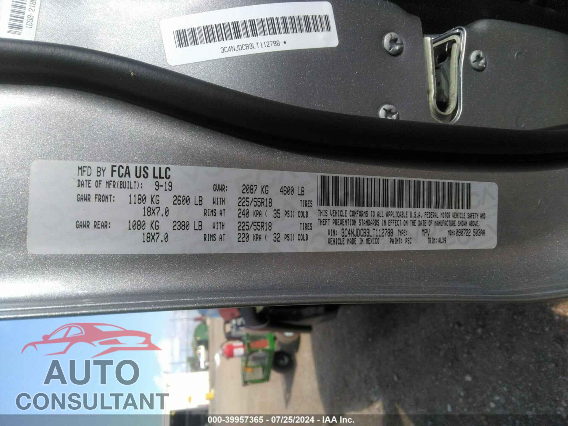 JEEP COMPASS 2020 - 3C4NJDCB3LT112788