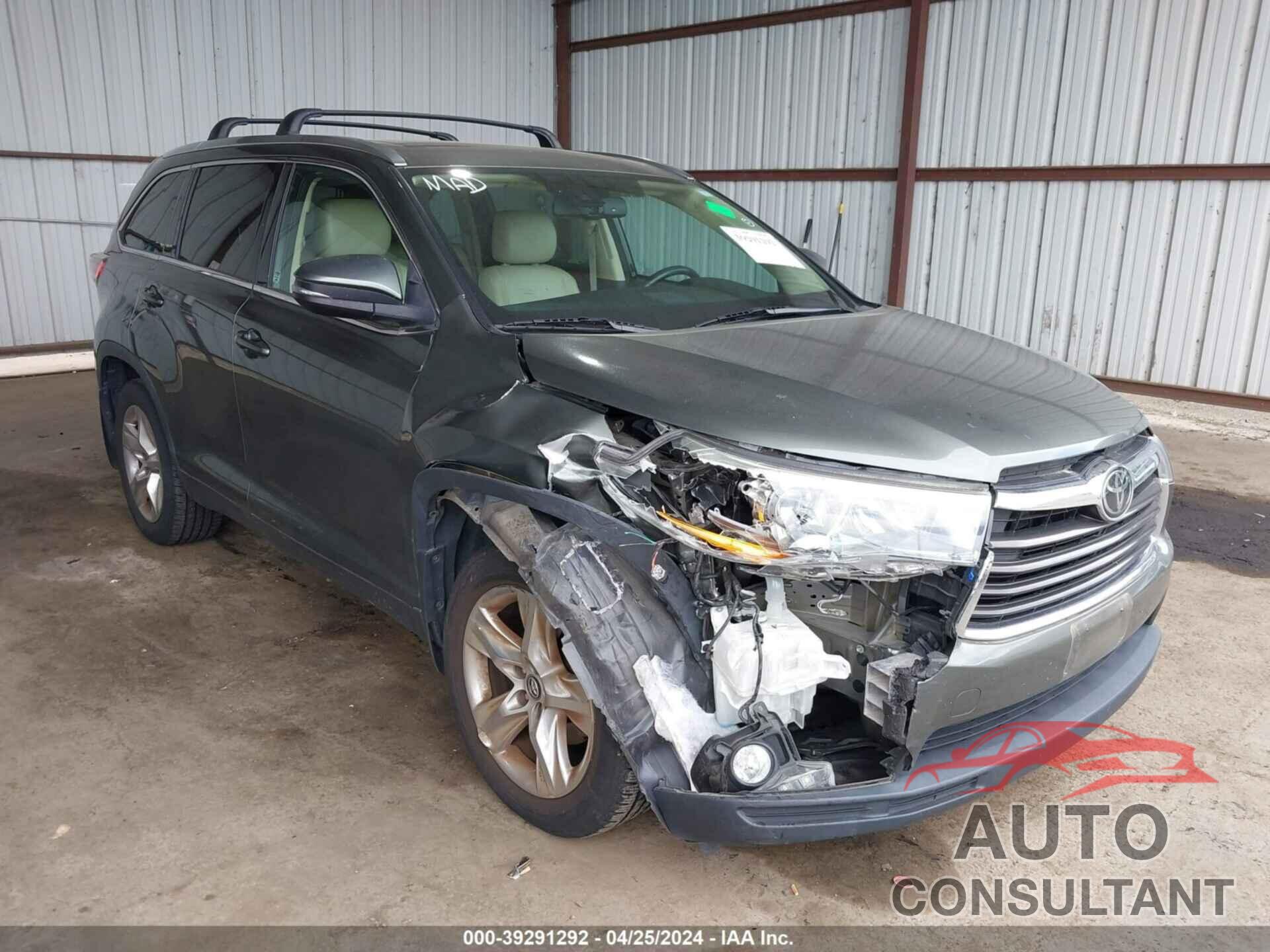 TOYOTA HIGHLANDER 2016 - 5TDDKRFH2GS355112