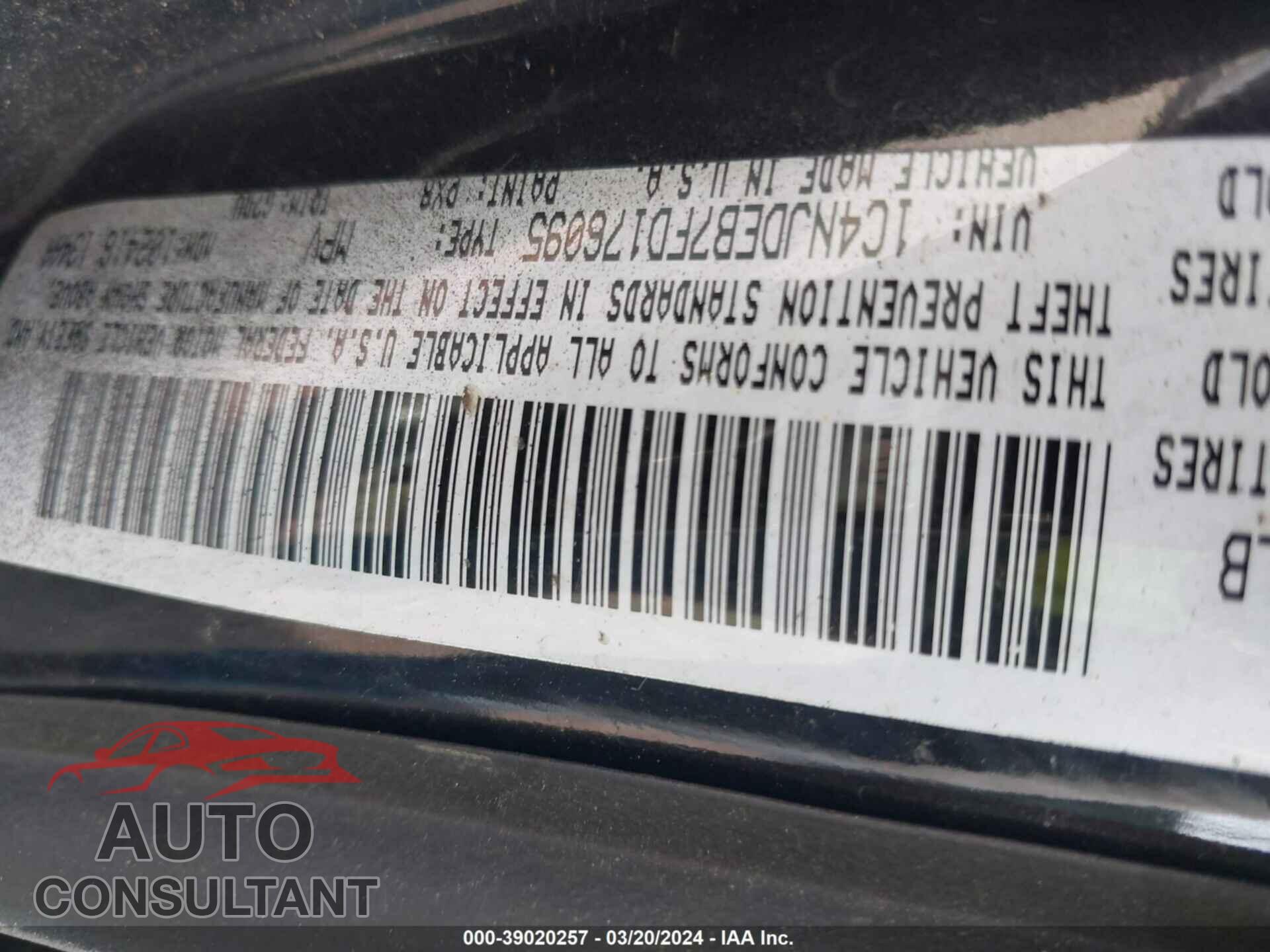 JEEP COMPASS 2015 - 1C4NJDEB7FD176095