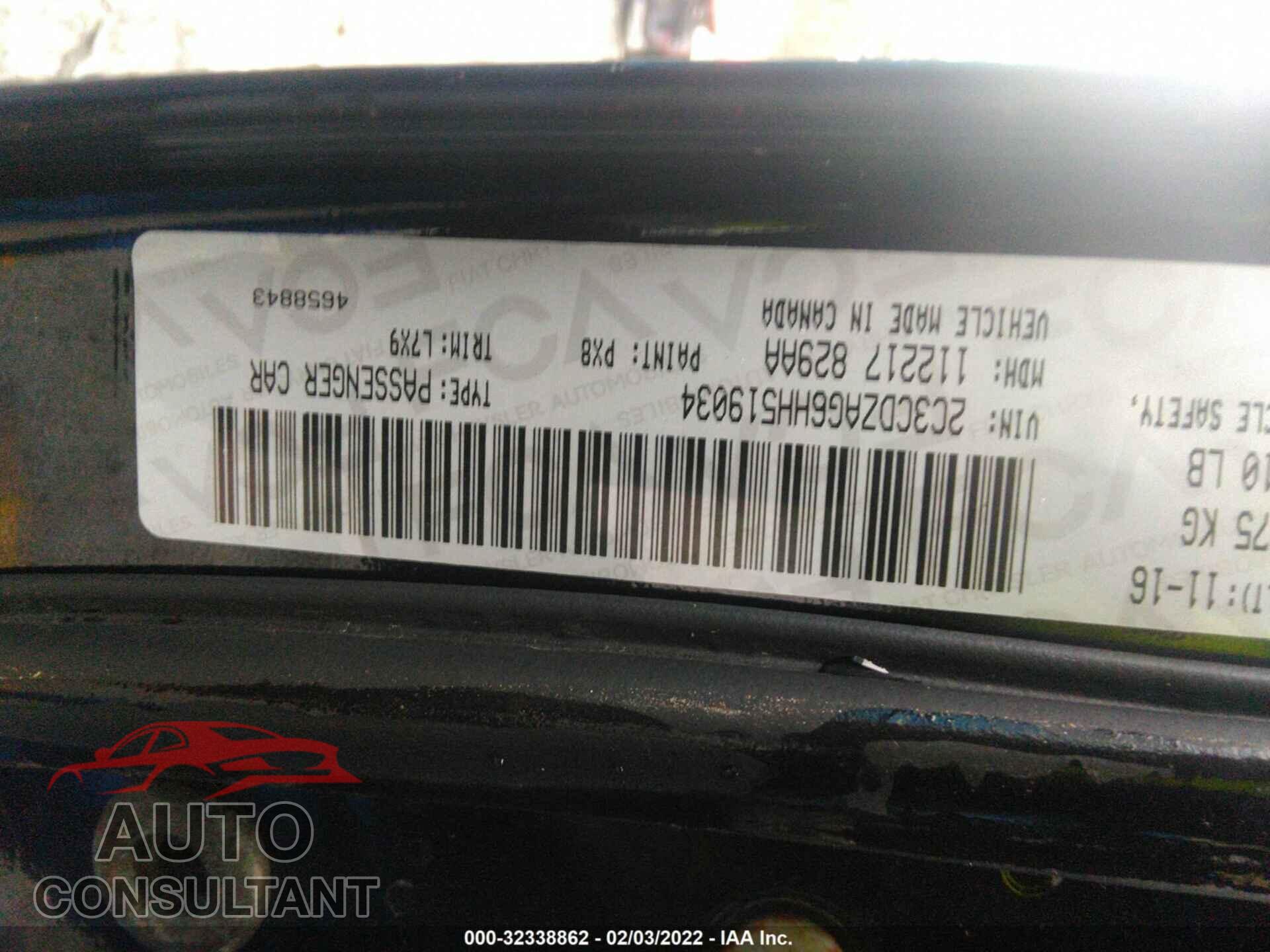 DODGE CHALLENGER 2017 - 2C3CDZAG6HH519034
