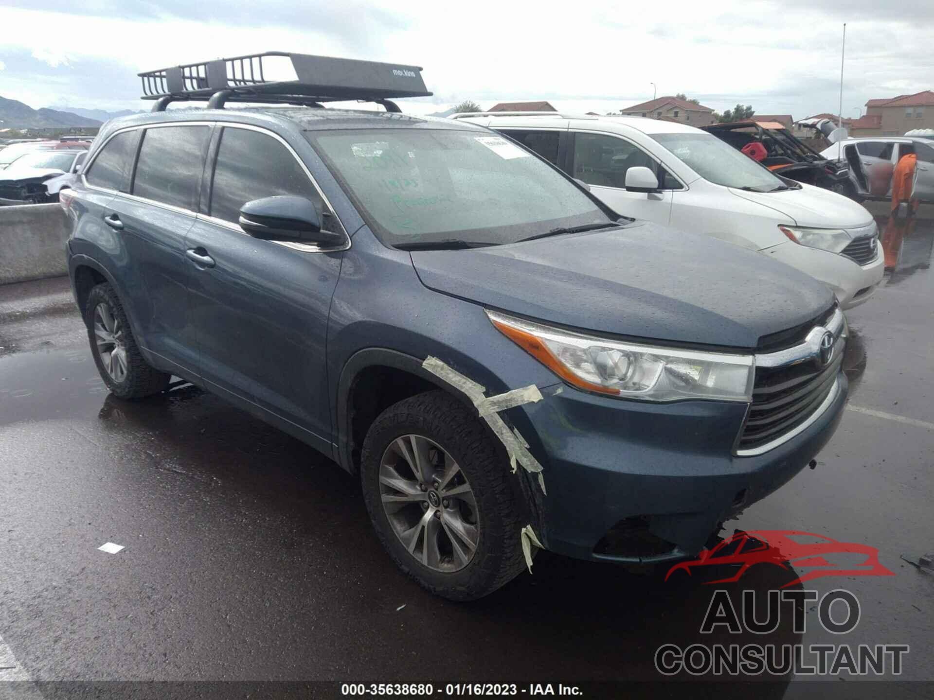 TOYOTA HIGHLANDER 2016 - 5TDZKRFH5GS151264