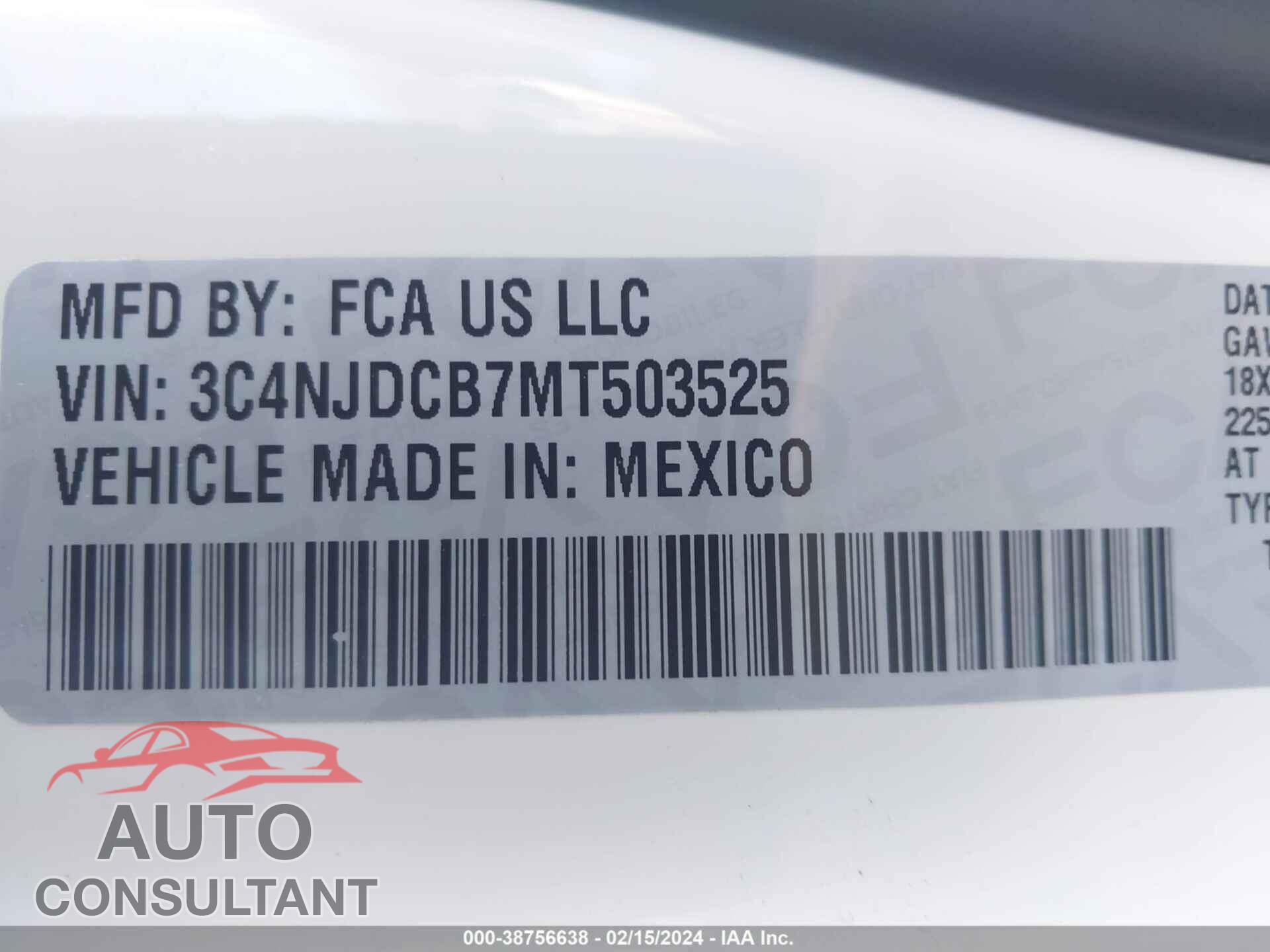 JEEP COMPASS 2021 - 3C4NJDCB7MT503525