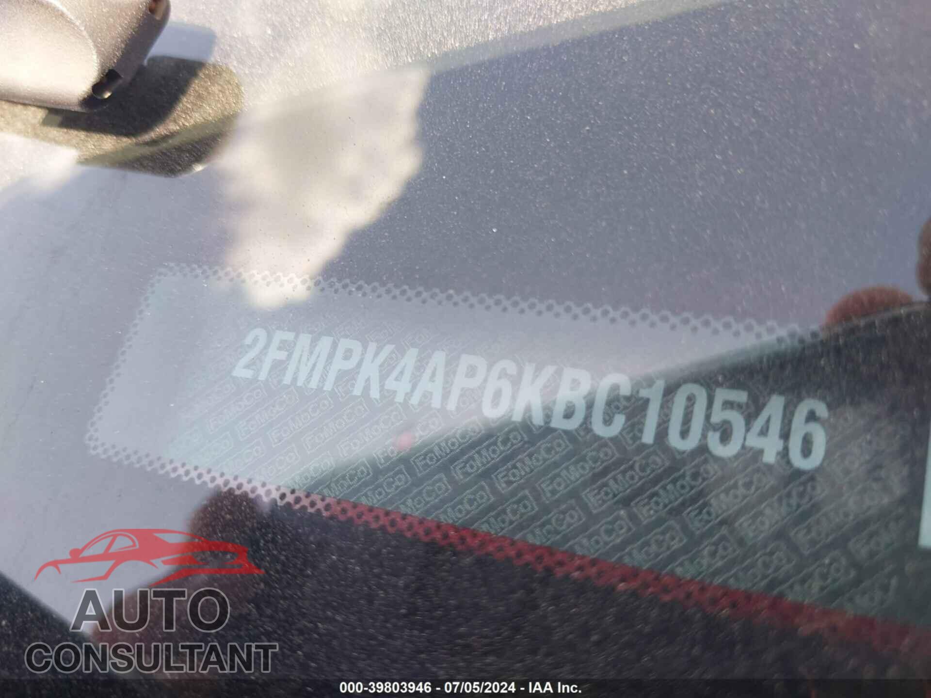 FORD EDGE 2019 - 2FMPK4AP6KBC10546