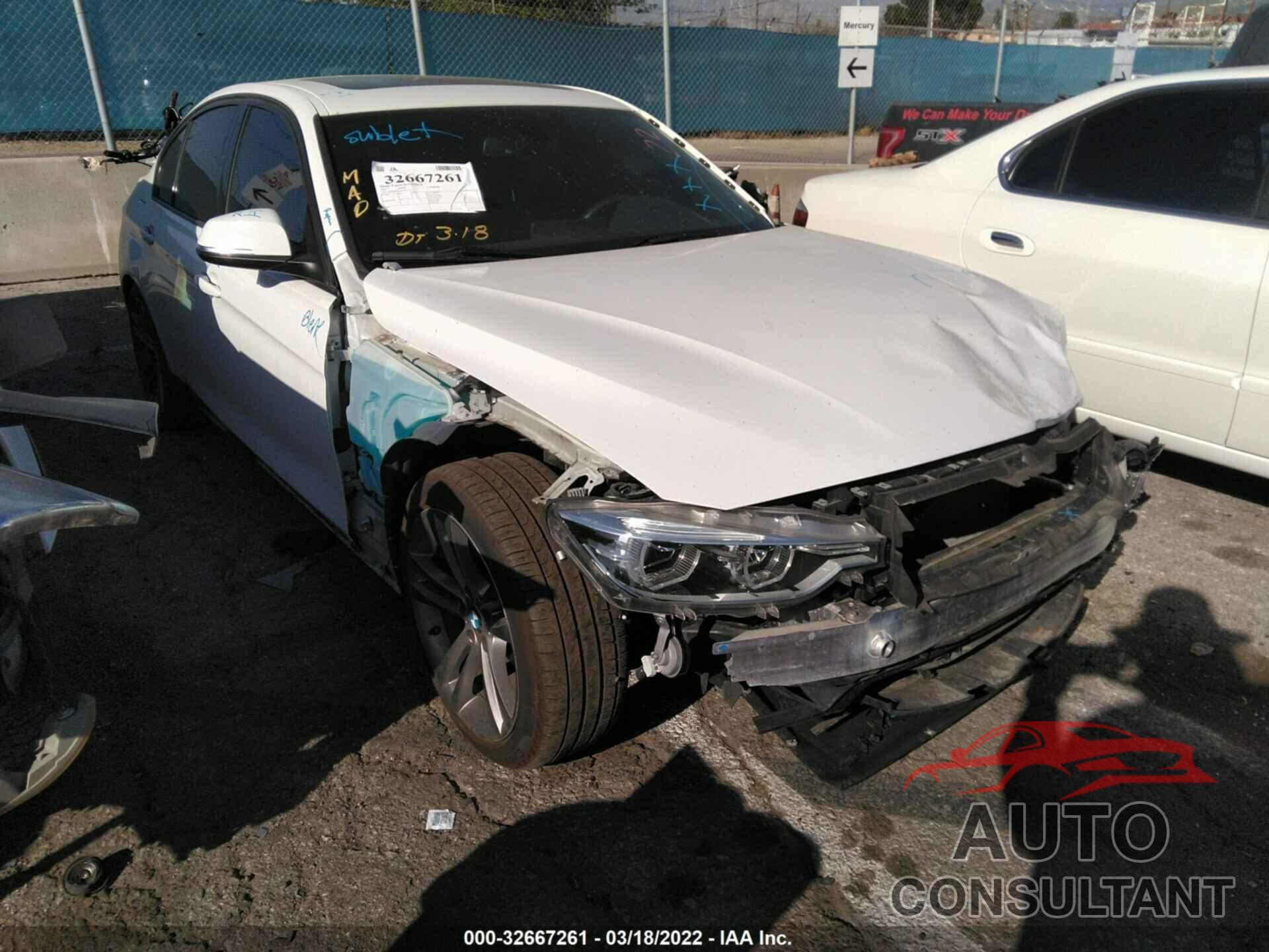 BMW 3 SERIES 2017 - WBA8D9G33HNU61362