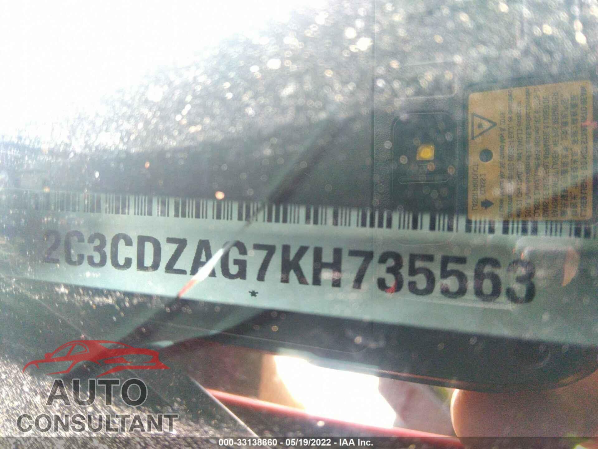 DODGE CHALLENGER 2019 - 2C3CDZAG7KH735563