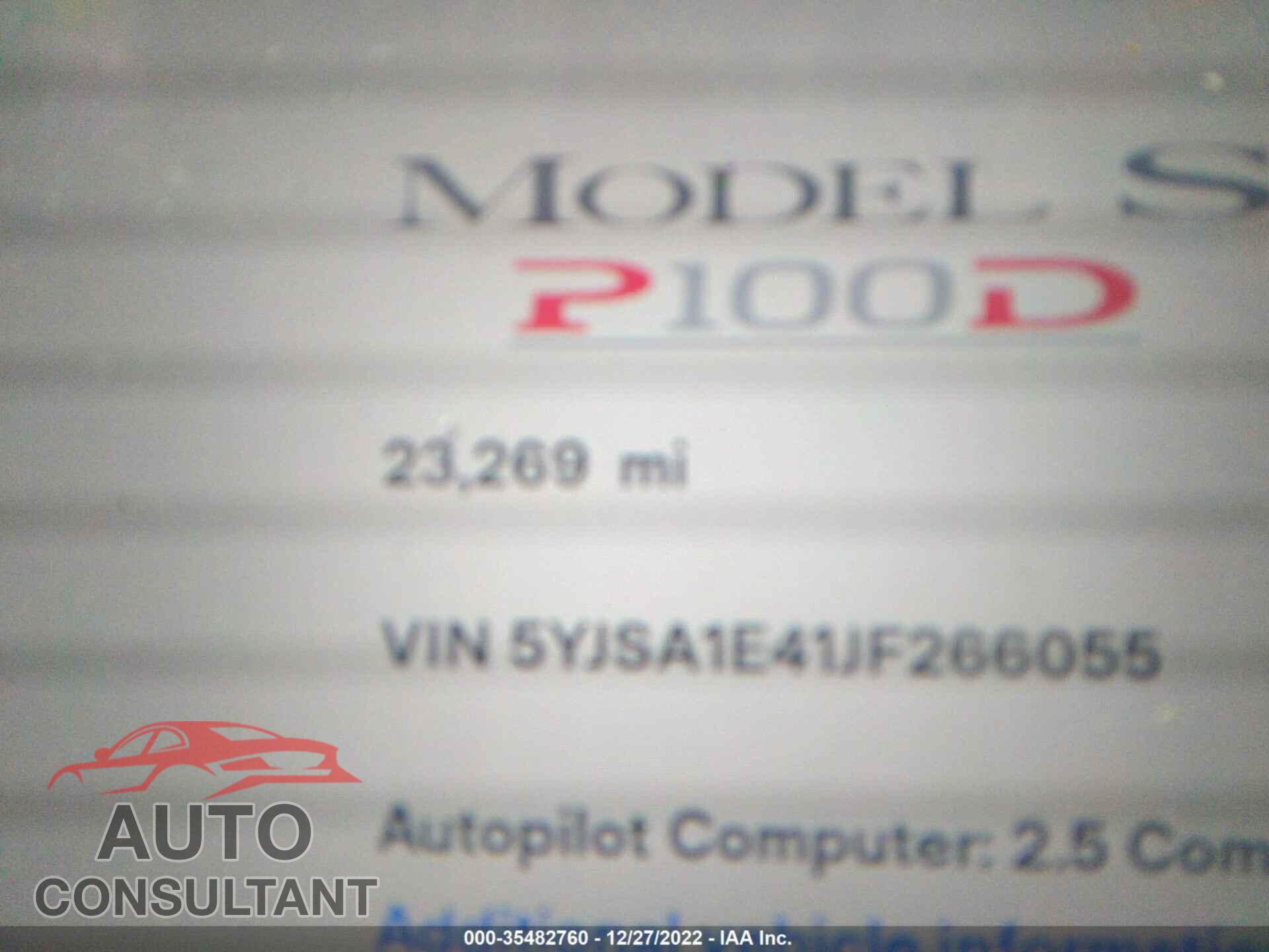 TESLA MODEL S 2018 - 5YJSA1E41JF266055