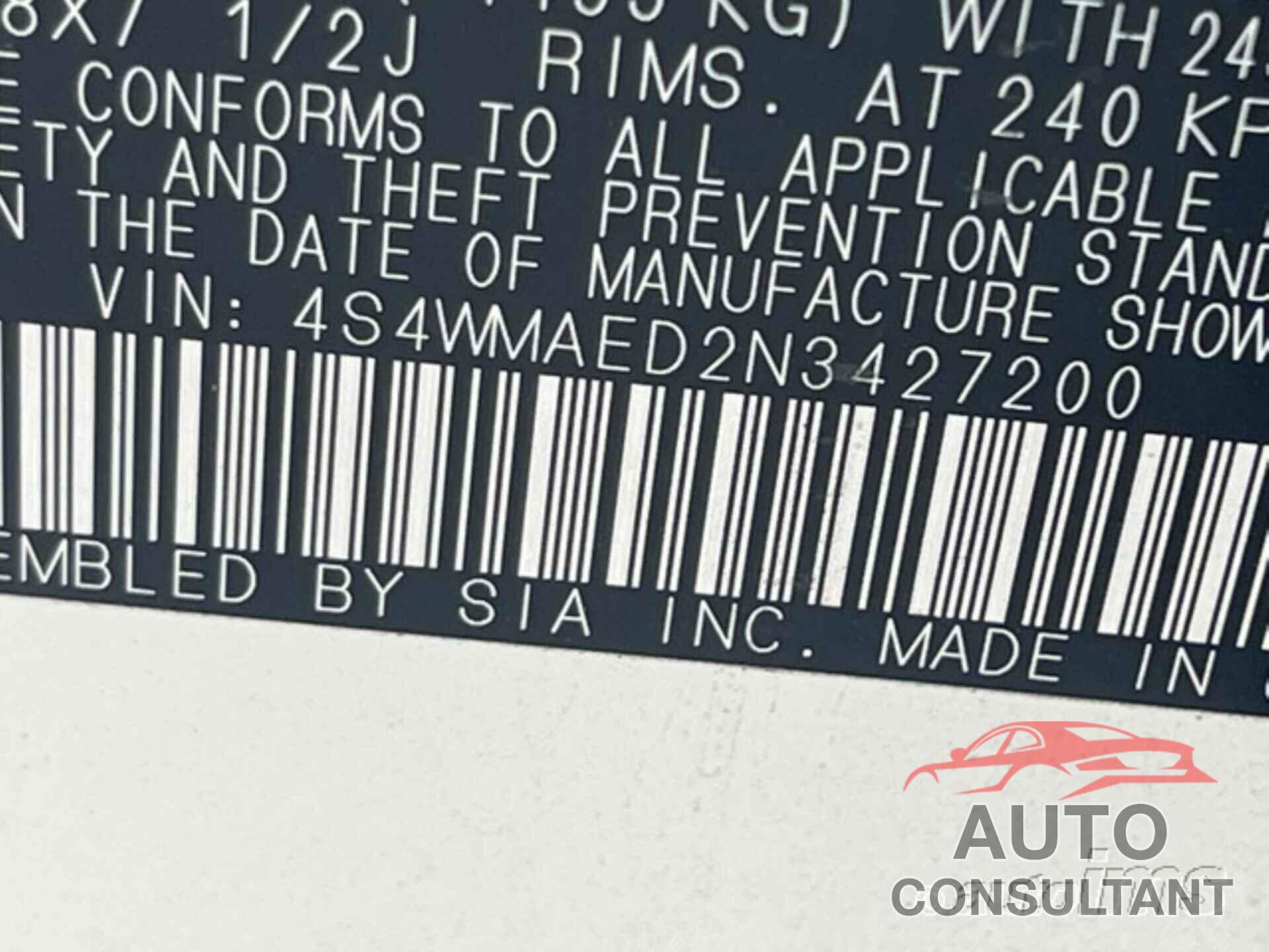SUBARU ASCENT 2022 - 4S4WMAED2N3427200