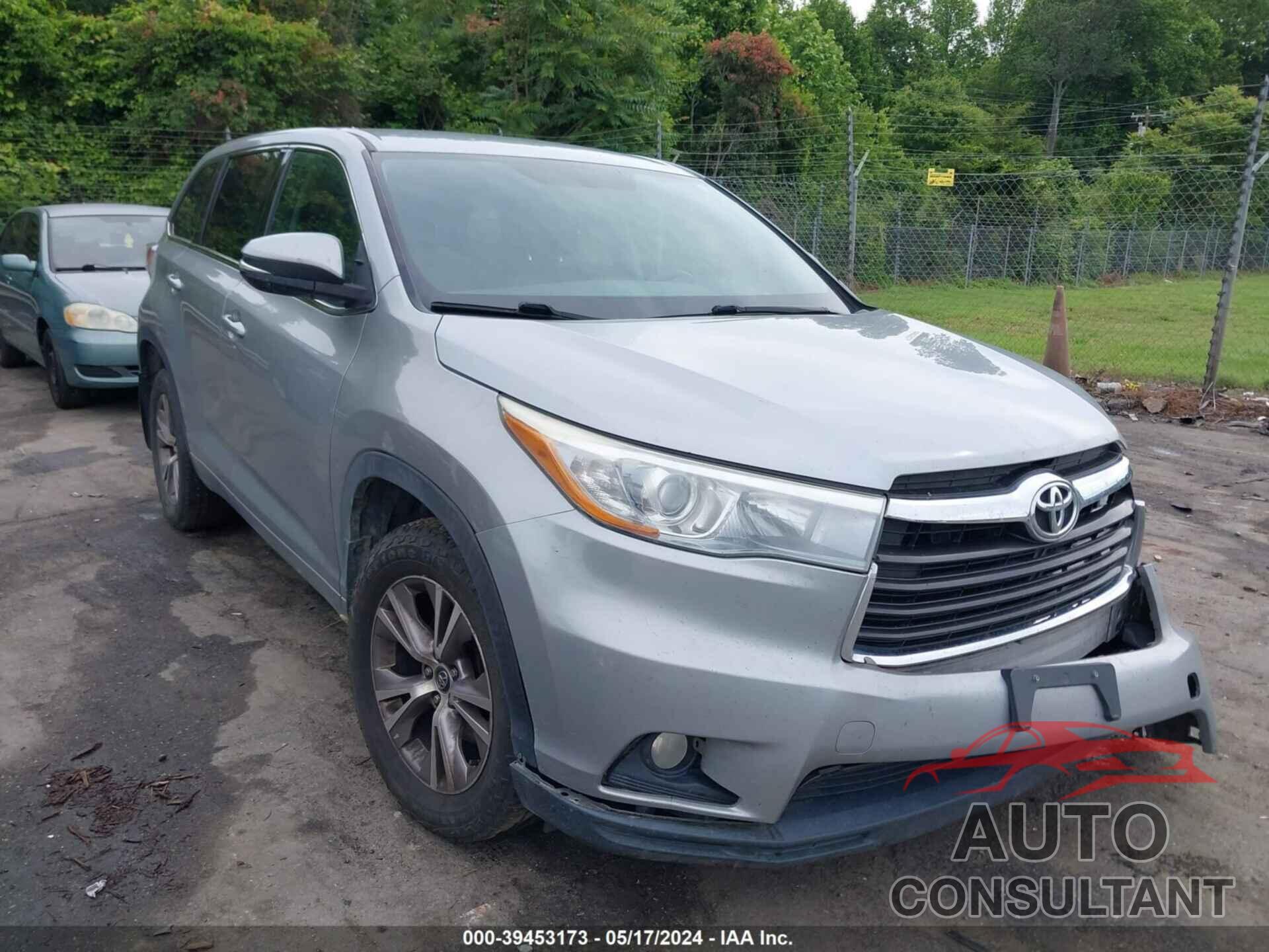 TOYOTA HIGHLANDER 2016 - 5TDBKRFH6GS284892