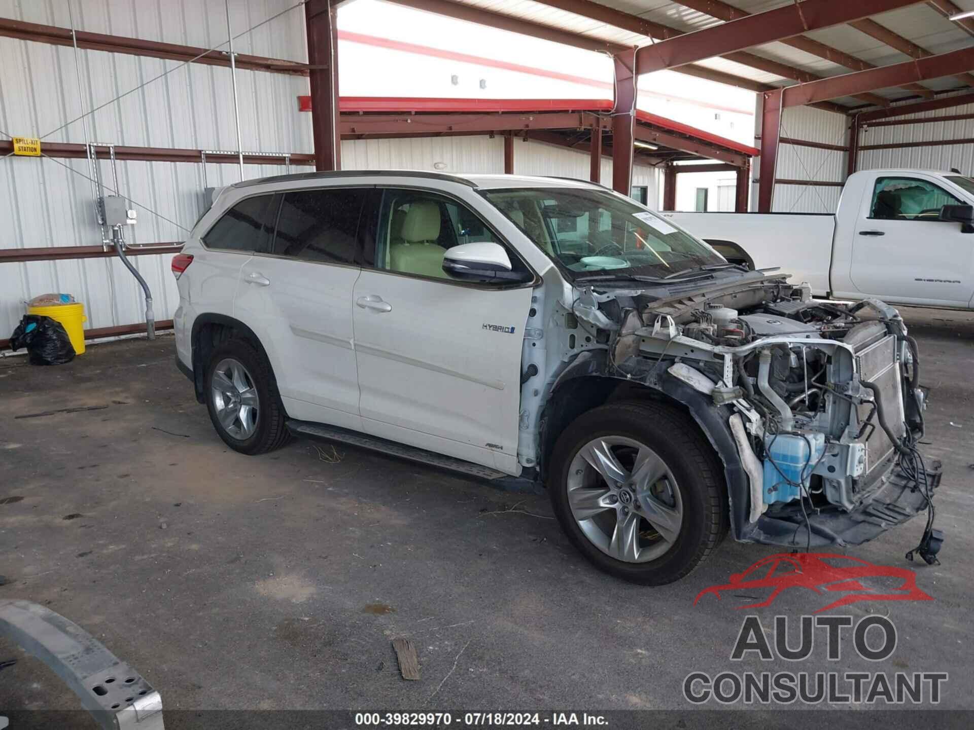 TOYOTA HIGHLANDER HYBRID 2018 - 5TDDGRFH0JS043492