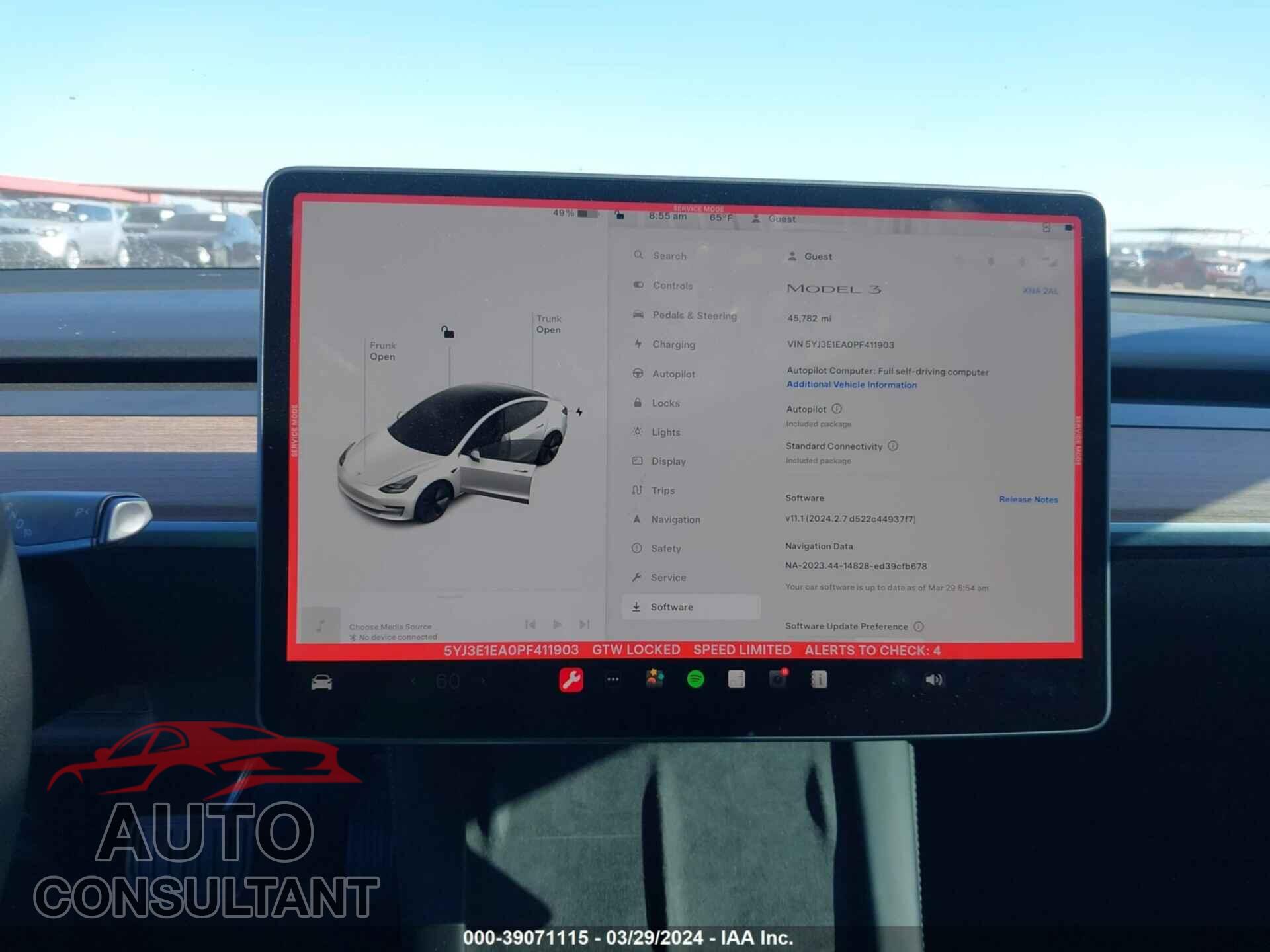 TESLA MODEL 3 2023 - 5YJ3E1EA0PF411903