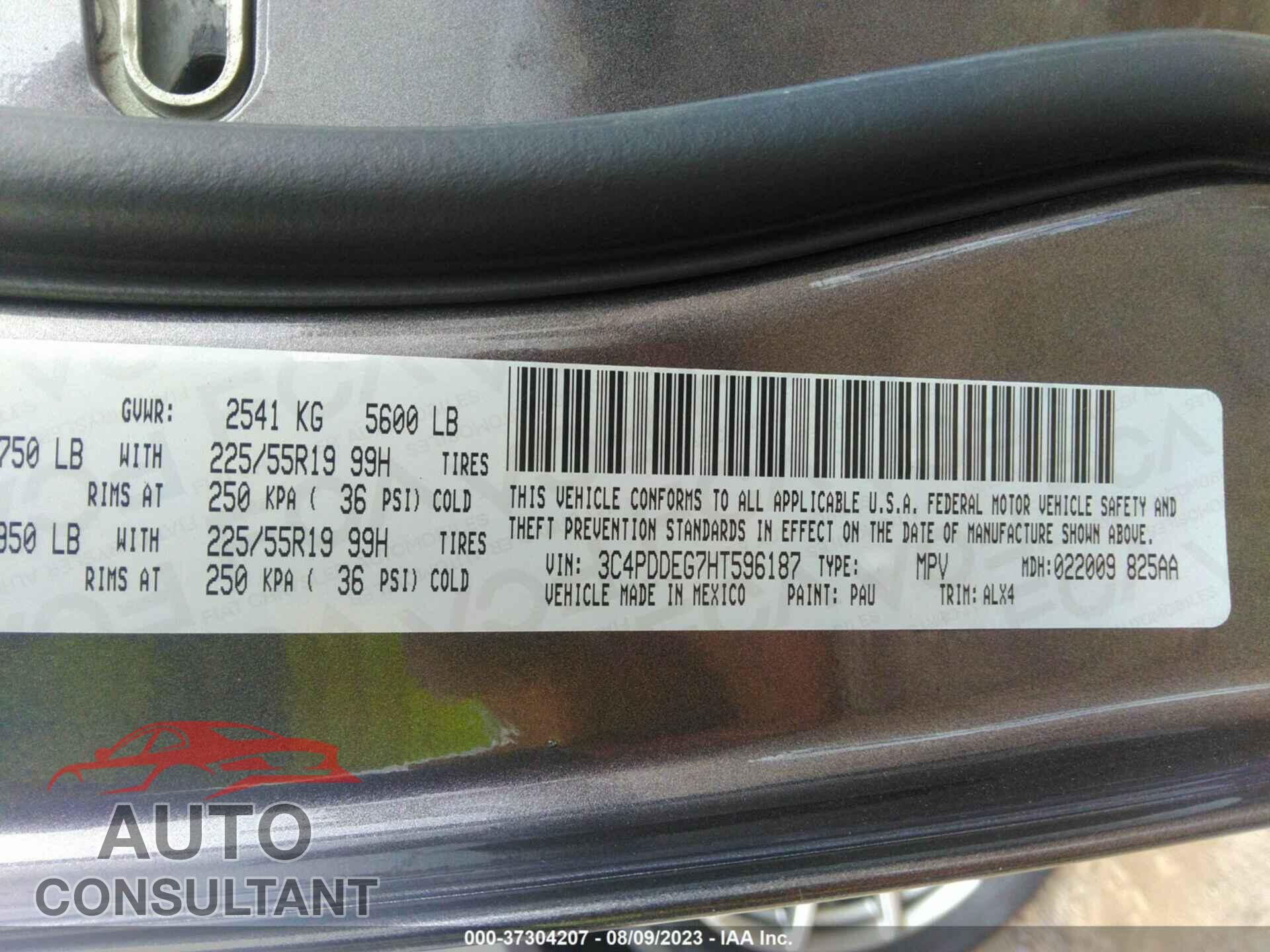 DODGE JOURNEY 2017 - 3C4PDDEG7HT596187