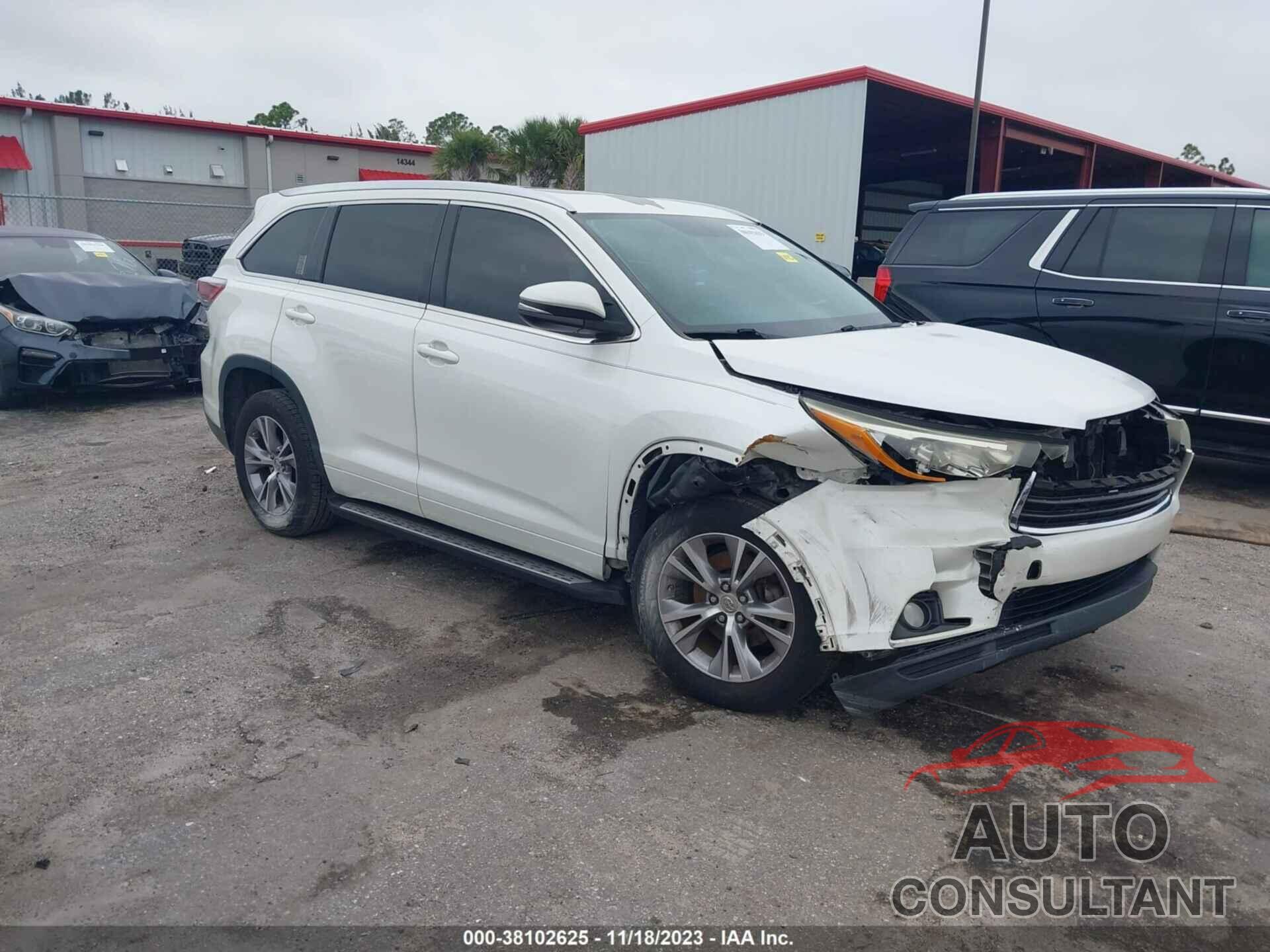TOYOTA HIGHLANDER 2015 - 5TDKKRFH1FS101509