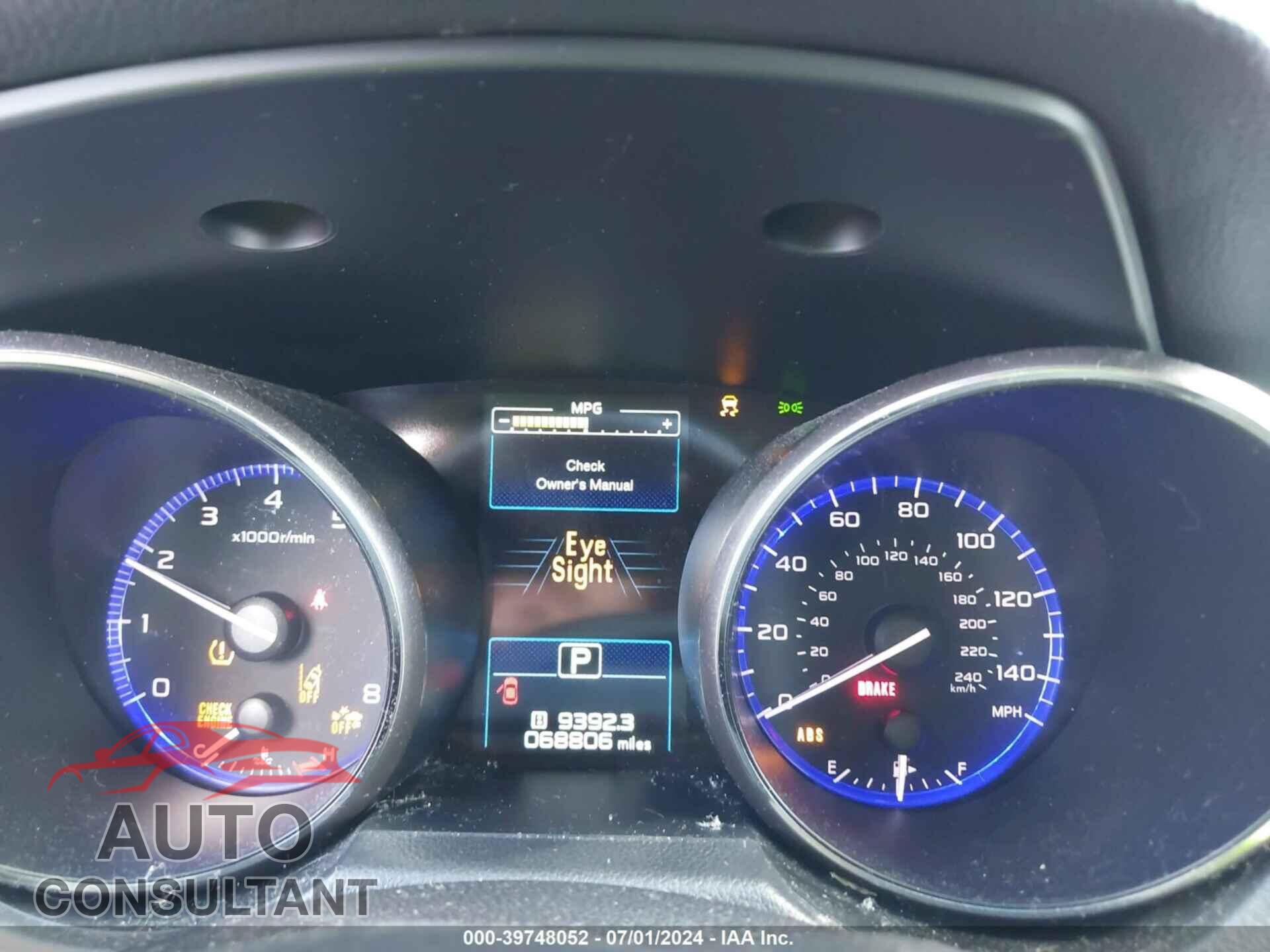 SUBARU OUTBACK 2019 - 4S4BSAFCXK3290366