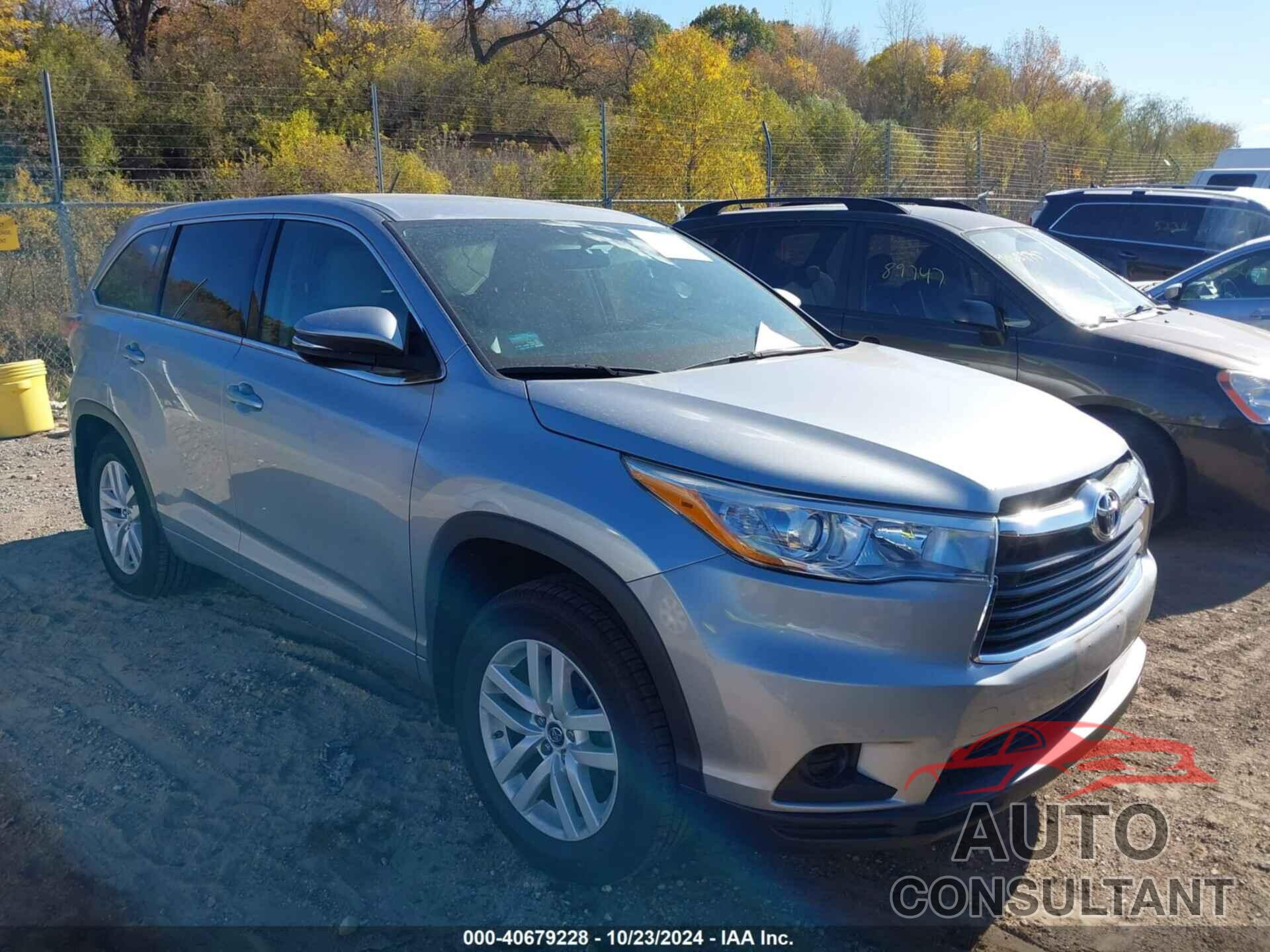 TOYOTA HIGHLANDER 2016 - 5TDBKRFH7GS328236