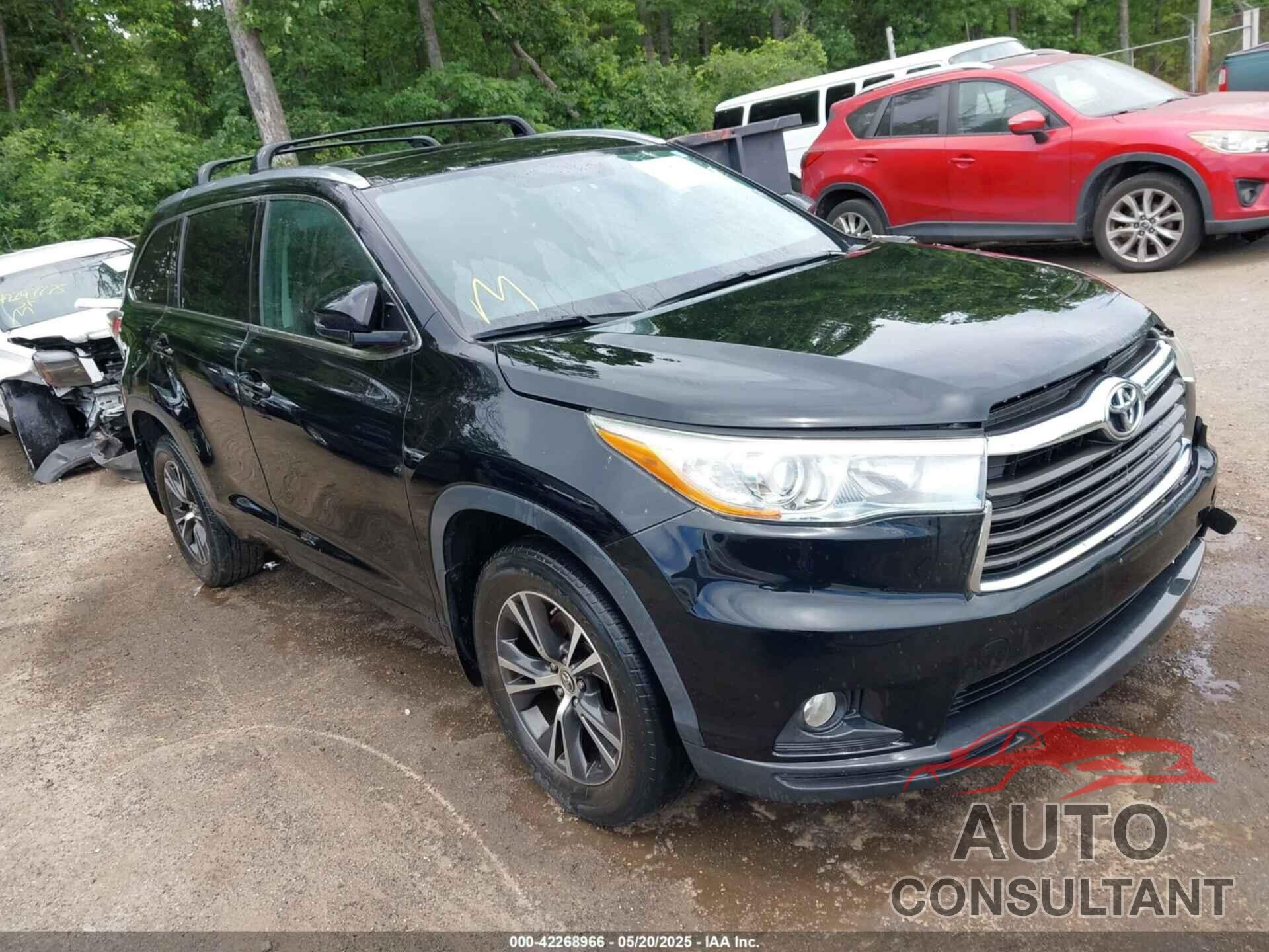 TOYOTA HIGHLANDER 2016 - 5TDJKRFH5GS270252