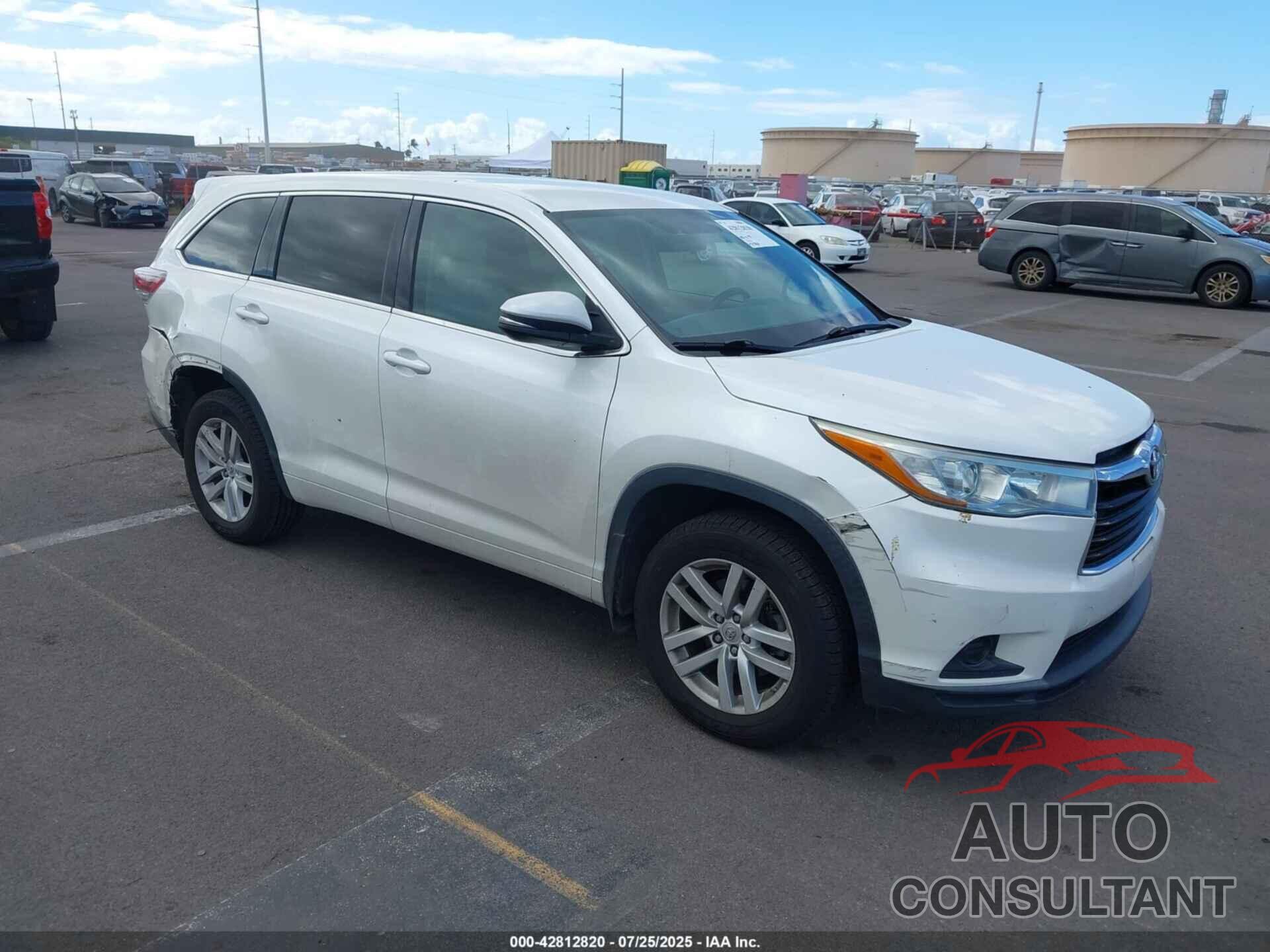 TOYOTA HIGHLANDER 2015 - 5TDZARFH0FS012600