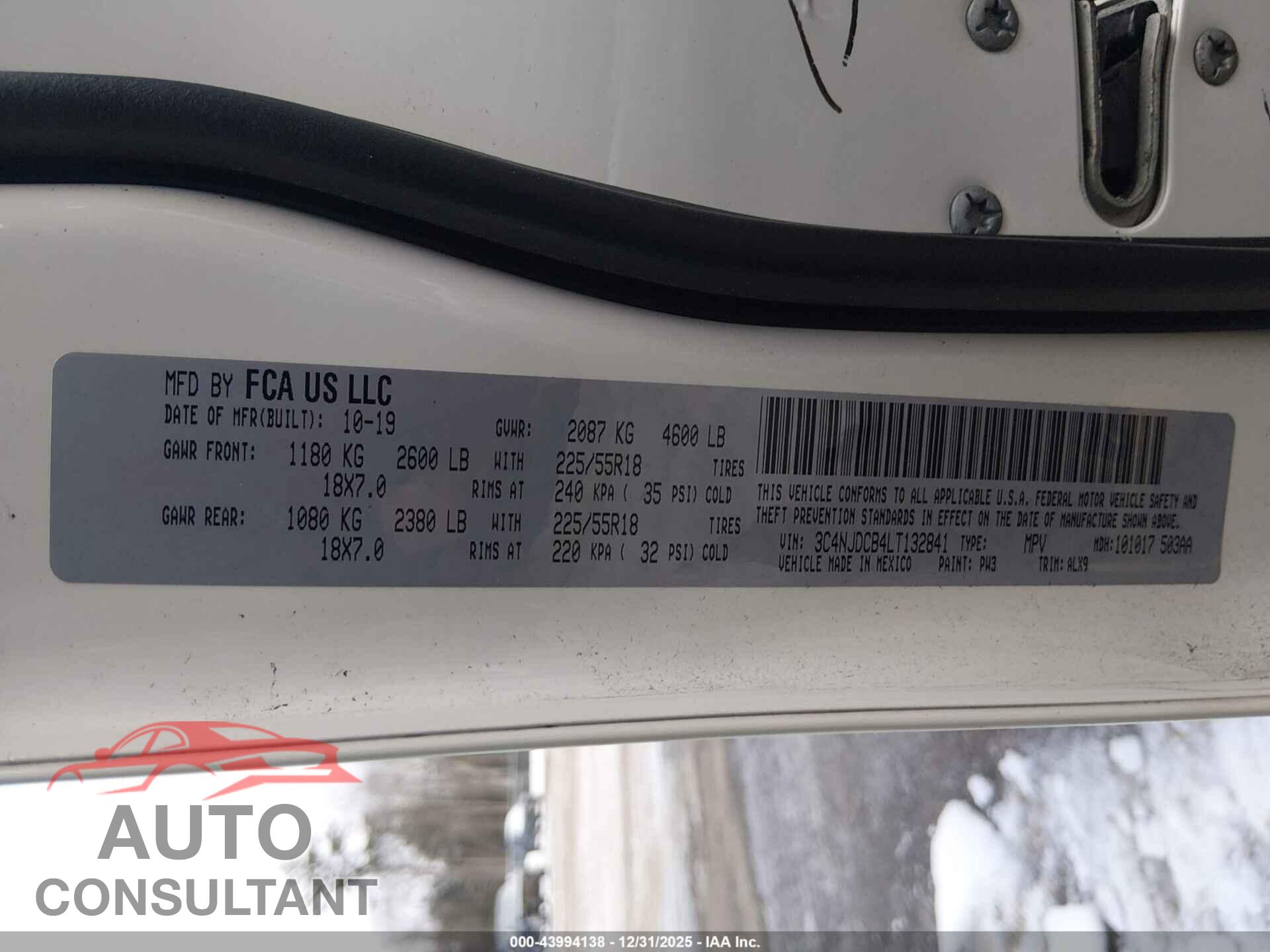JEEP COMPASS 2020 - 3C4NJDCB4LT132841