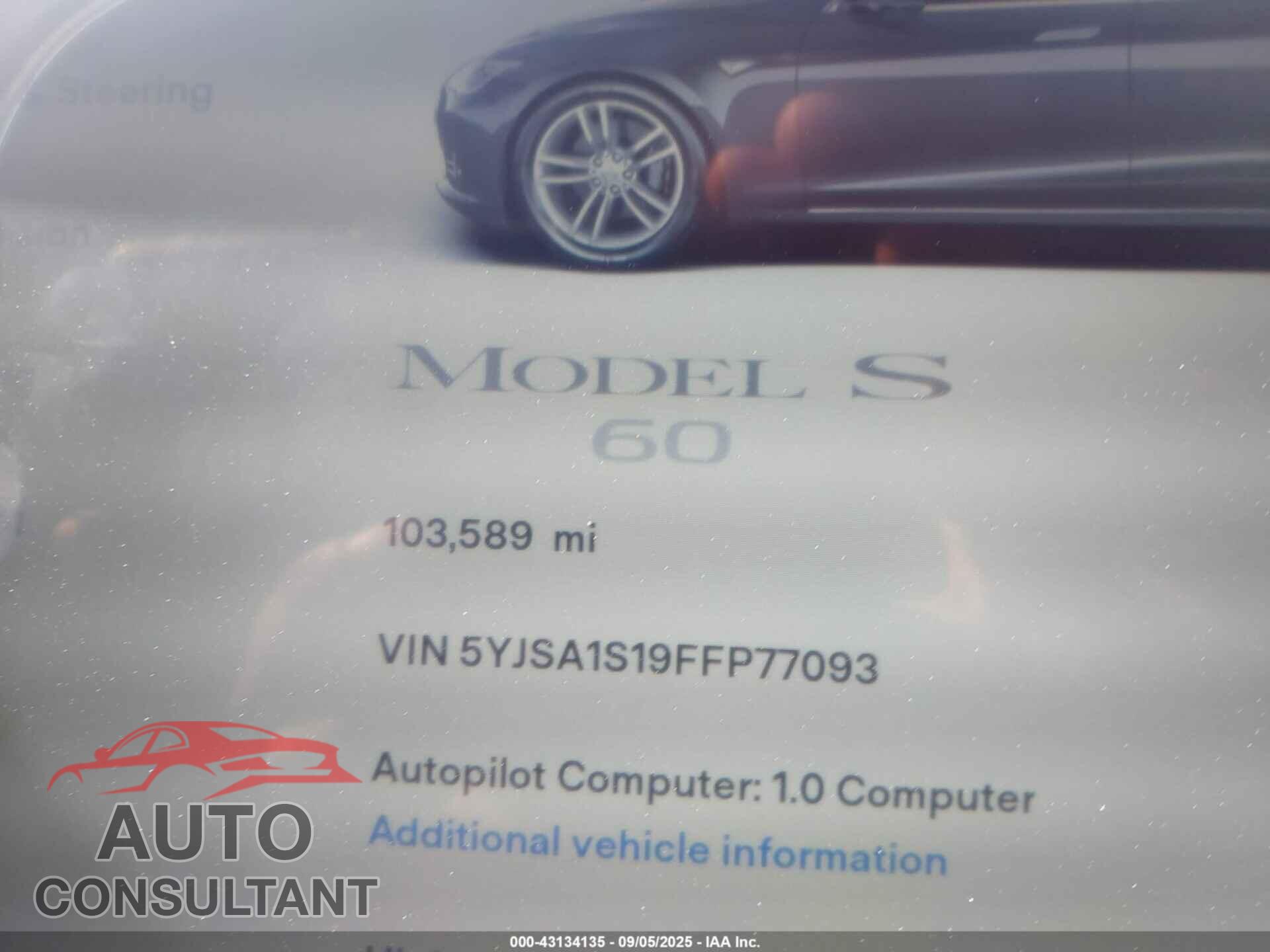 TESLA MODEL S 2015 - 5YJSA1S19FFP77093