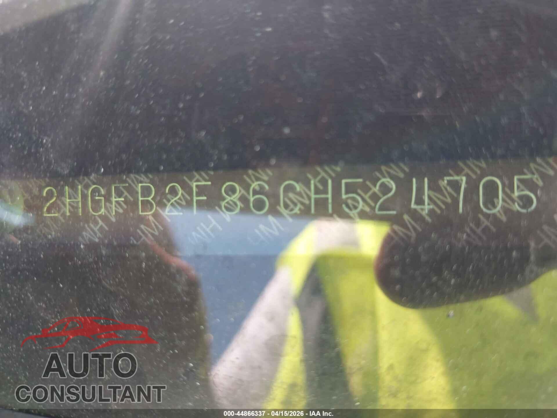 HONDA CIVIC 2012 - 2HGFB2F86CH524705