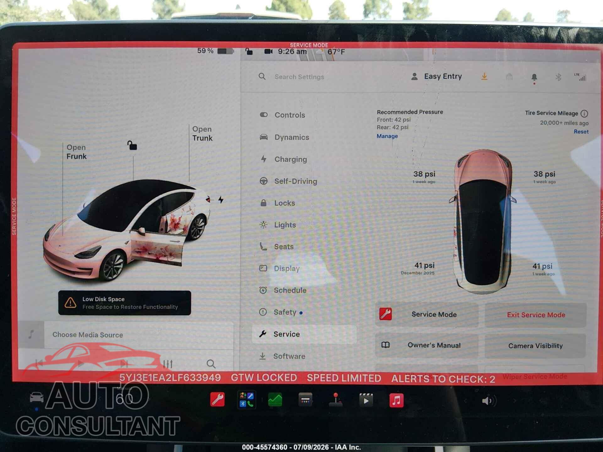 TESLA MODEL 3 2020 - 5YJ3E1EA2LF633949