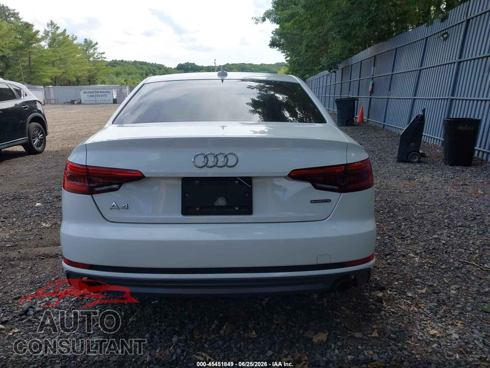 AUDI A4 2017 - WAUDNAF40HN054591