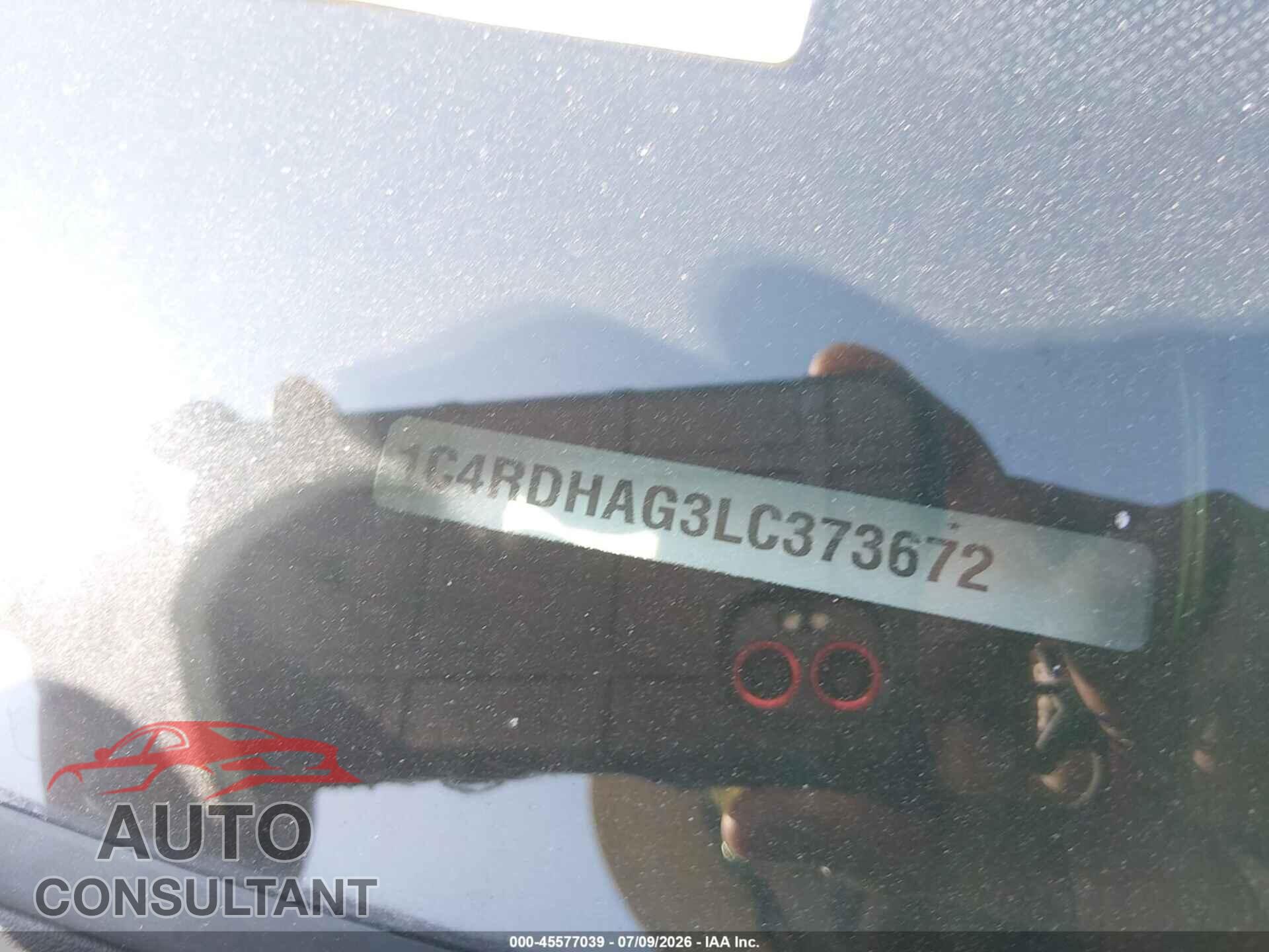 DODGE DURANGO 2020 - 1C4RDHAG3LC373672