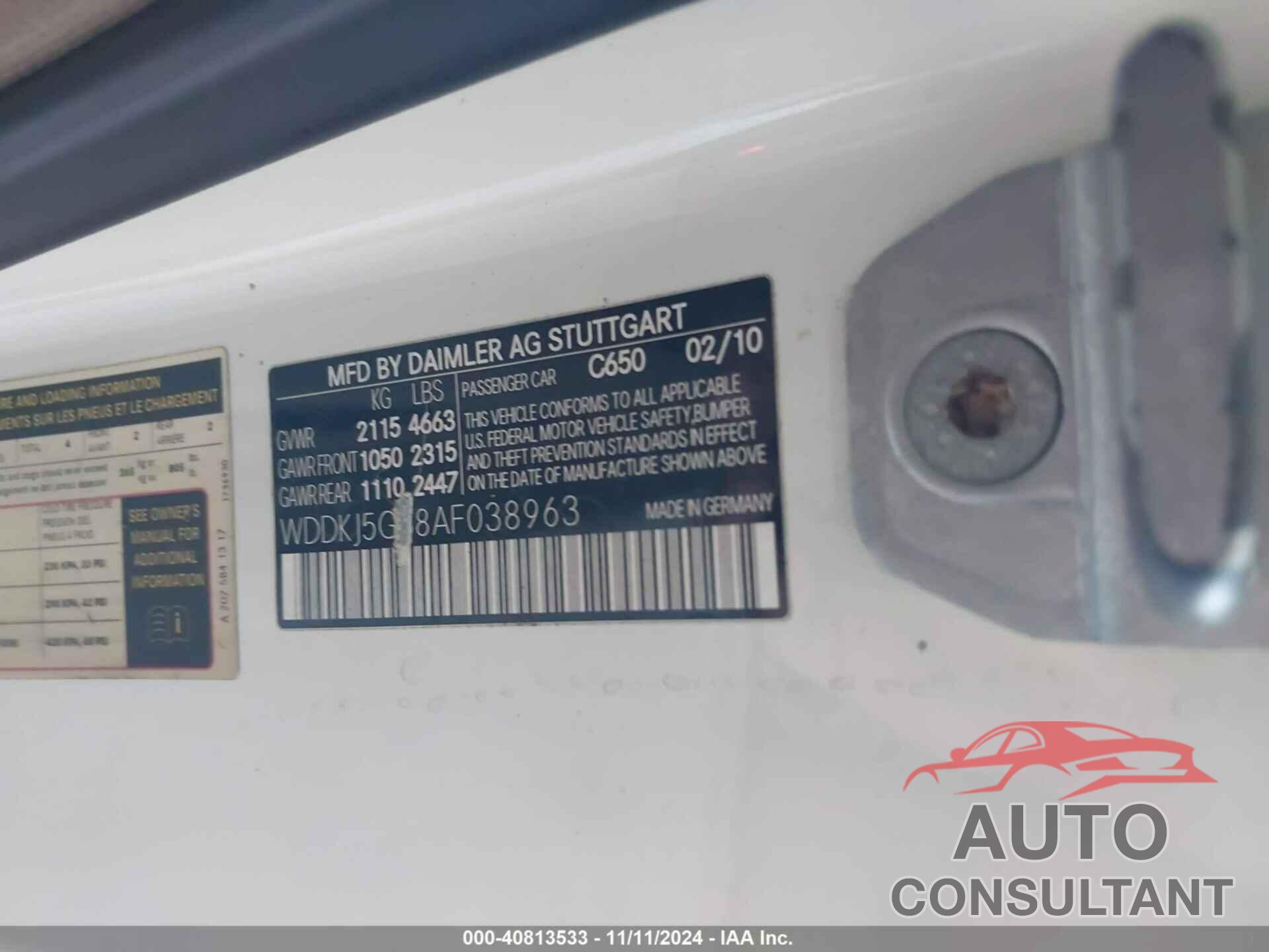 MERCEDES-BENZ E 350 2010 - WDDKJ5GB8AF038963