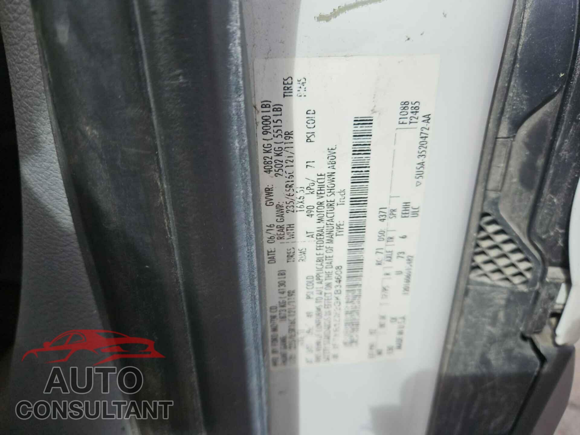 FORD TRANSIT 2016 - 1FTYR1ZM2GKB34608