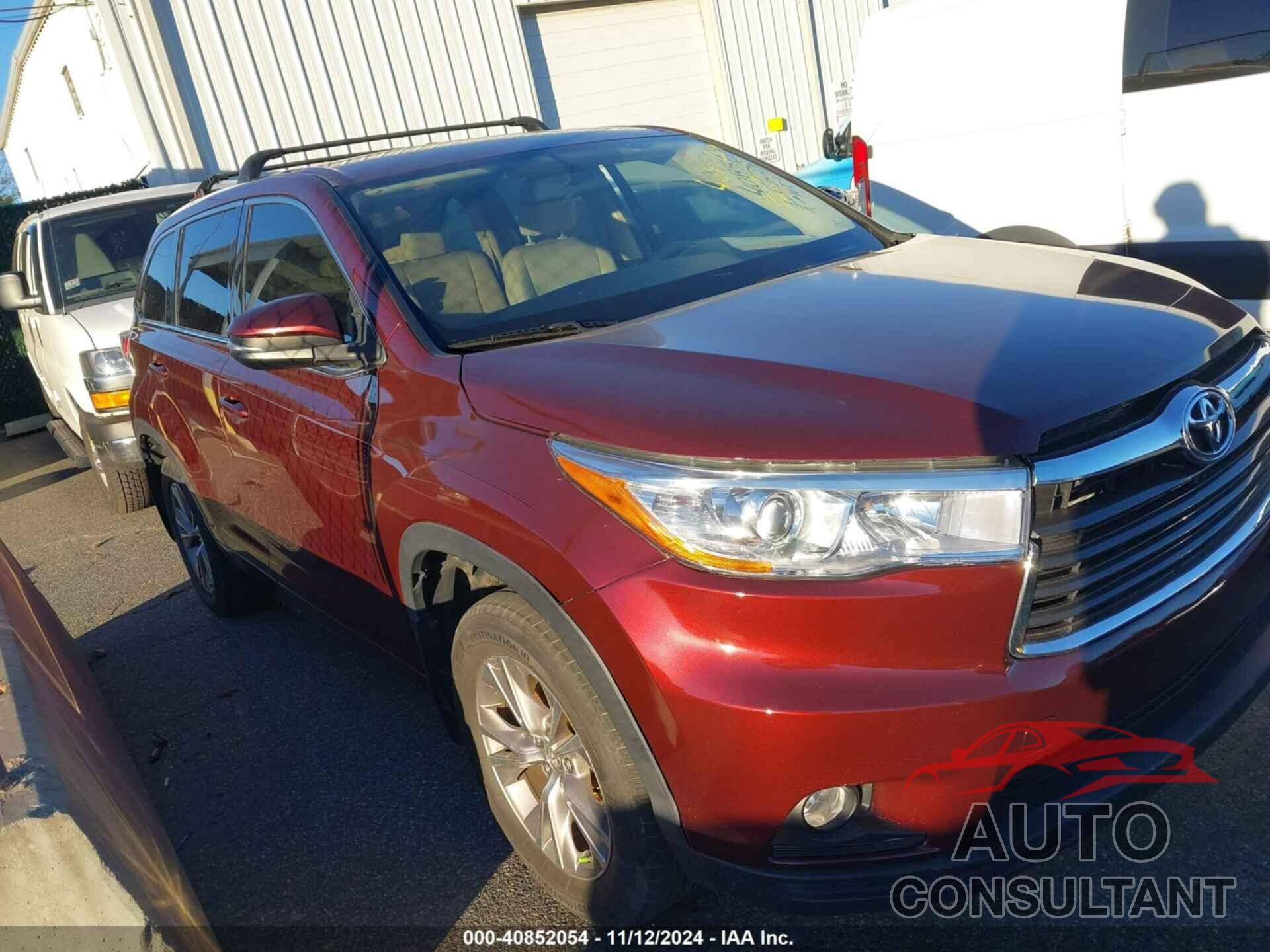 TOYOTA HIGHLANDER 2014 - 5TDBKRFH7ES016141