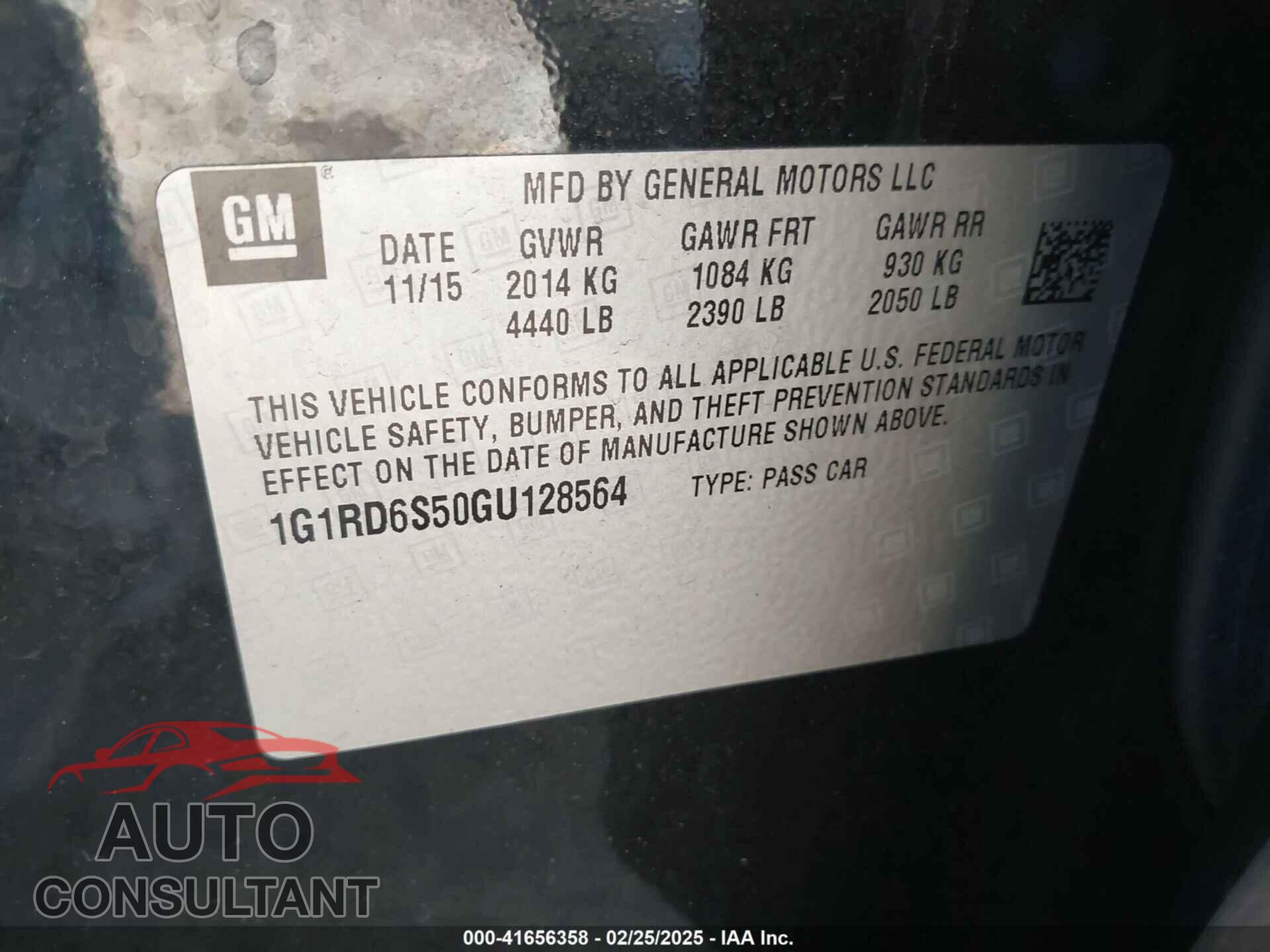 CHEVROLET VOLT 2016 - 1G1RD6S50GU128564