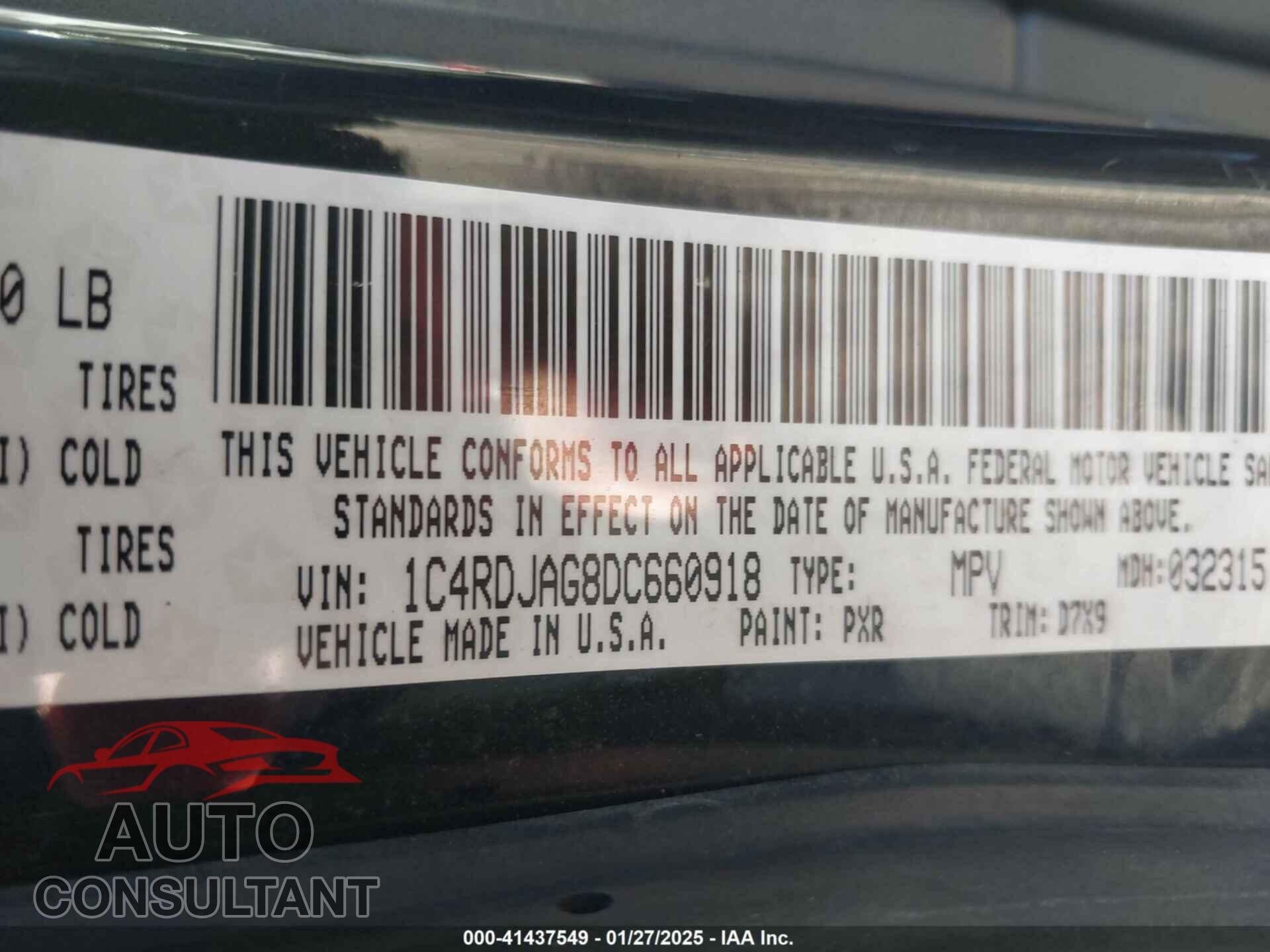 DODGE DURANGO 2013 - 1C4RDJAG8DC660918