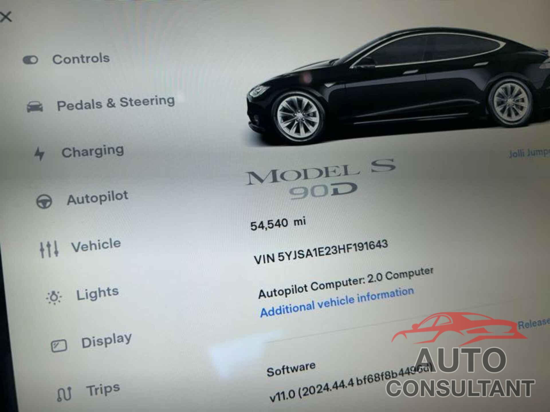 TESLA MODEL S 2017 - 5YJSA1E23HF191643