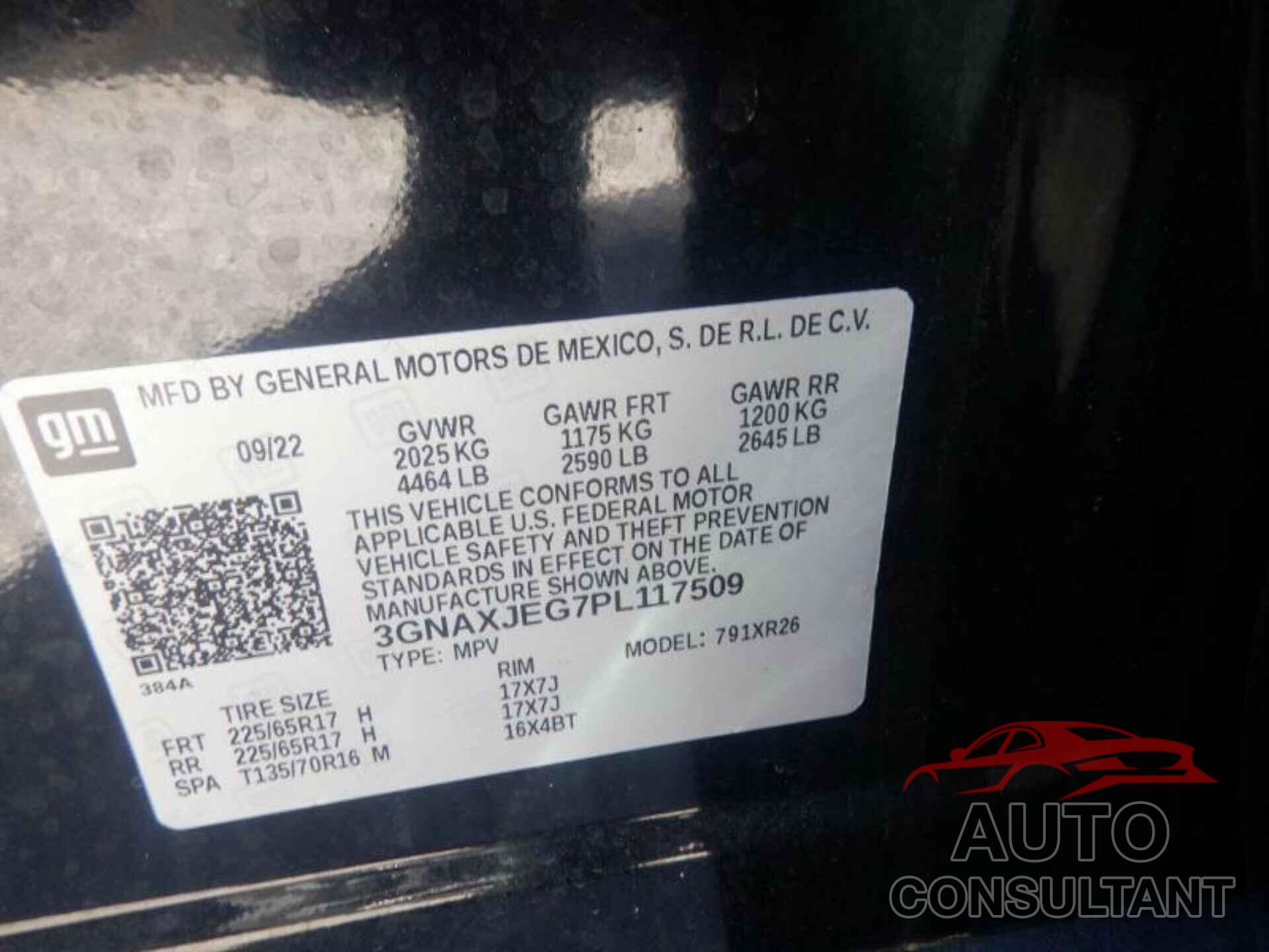 CHEVROLET EQUINOX 2023 - 3GNAXJEG7PL117509