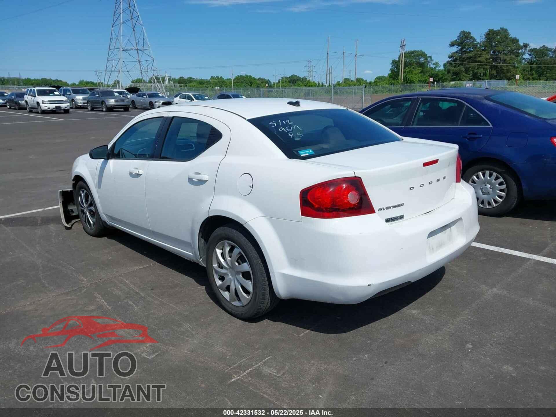 DODGE AVENGER 2013 - 1C3CDZAB3DN512211