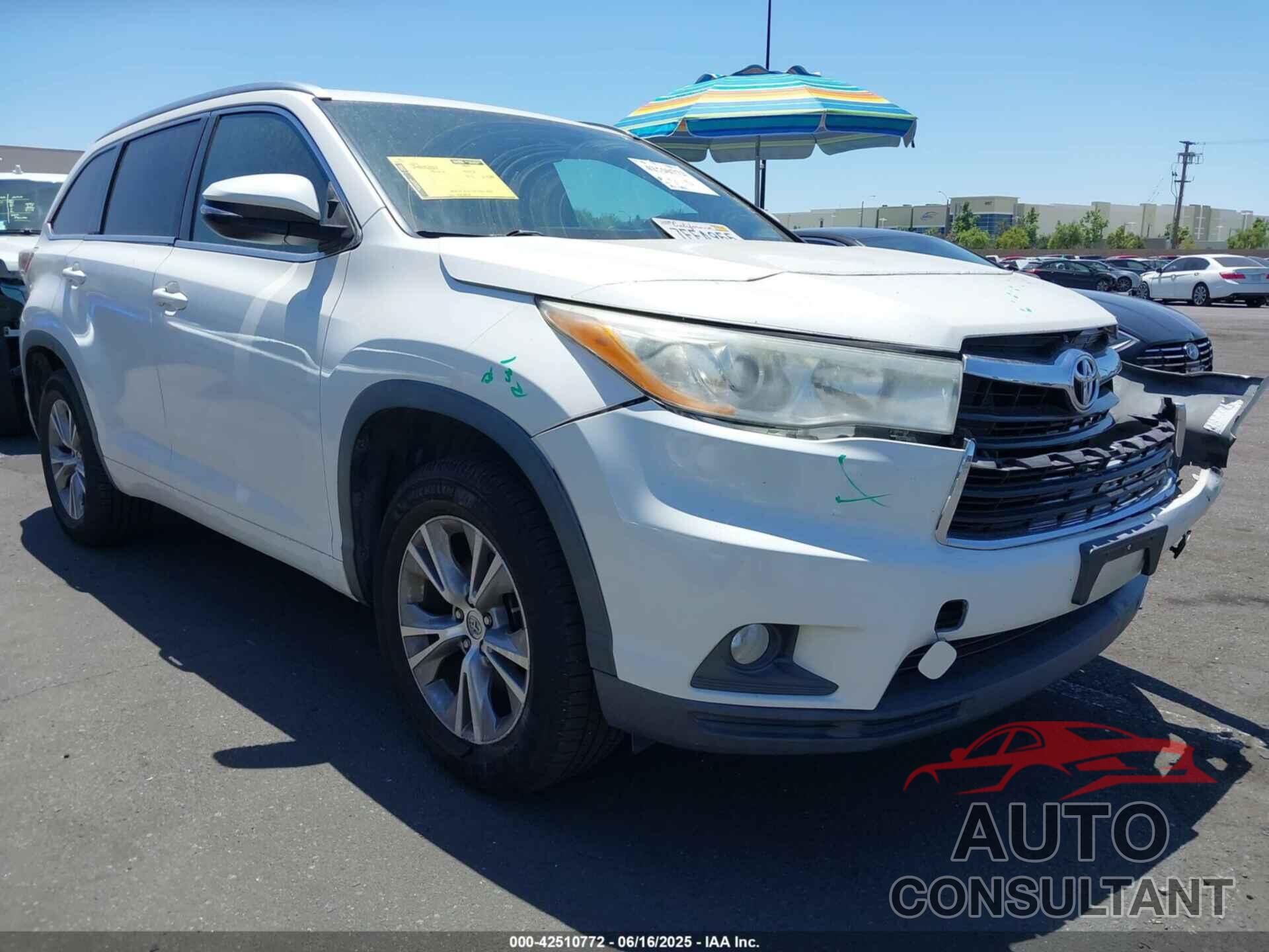 TOYOTA HIGHLANDER 2014 - 5TDKKRFH1ES025160