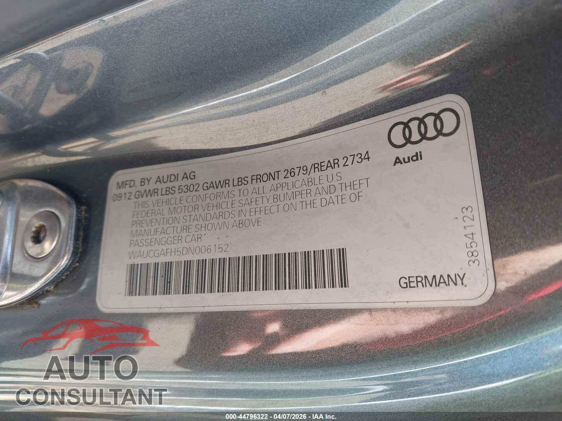 AUDI S5 2013 - WAUCGAFH5DN006152