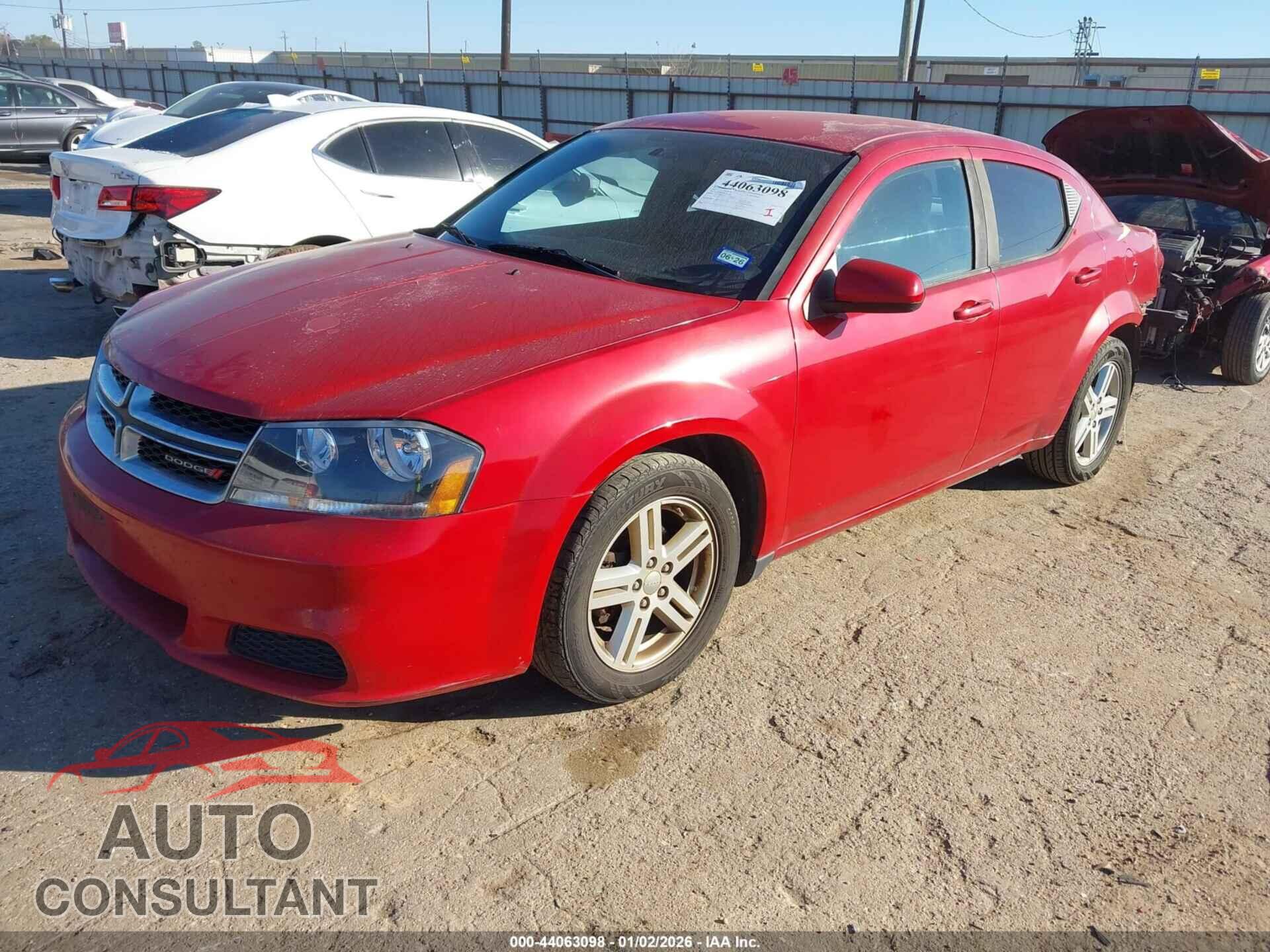 DODGE AVENGER 2012 - 1C3CDZCB6CN219740