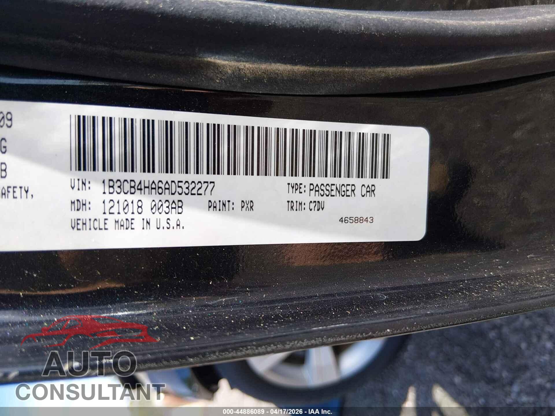 DODGE CALIBER 2010 - 1B3CB4HA6AD532277