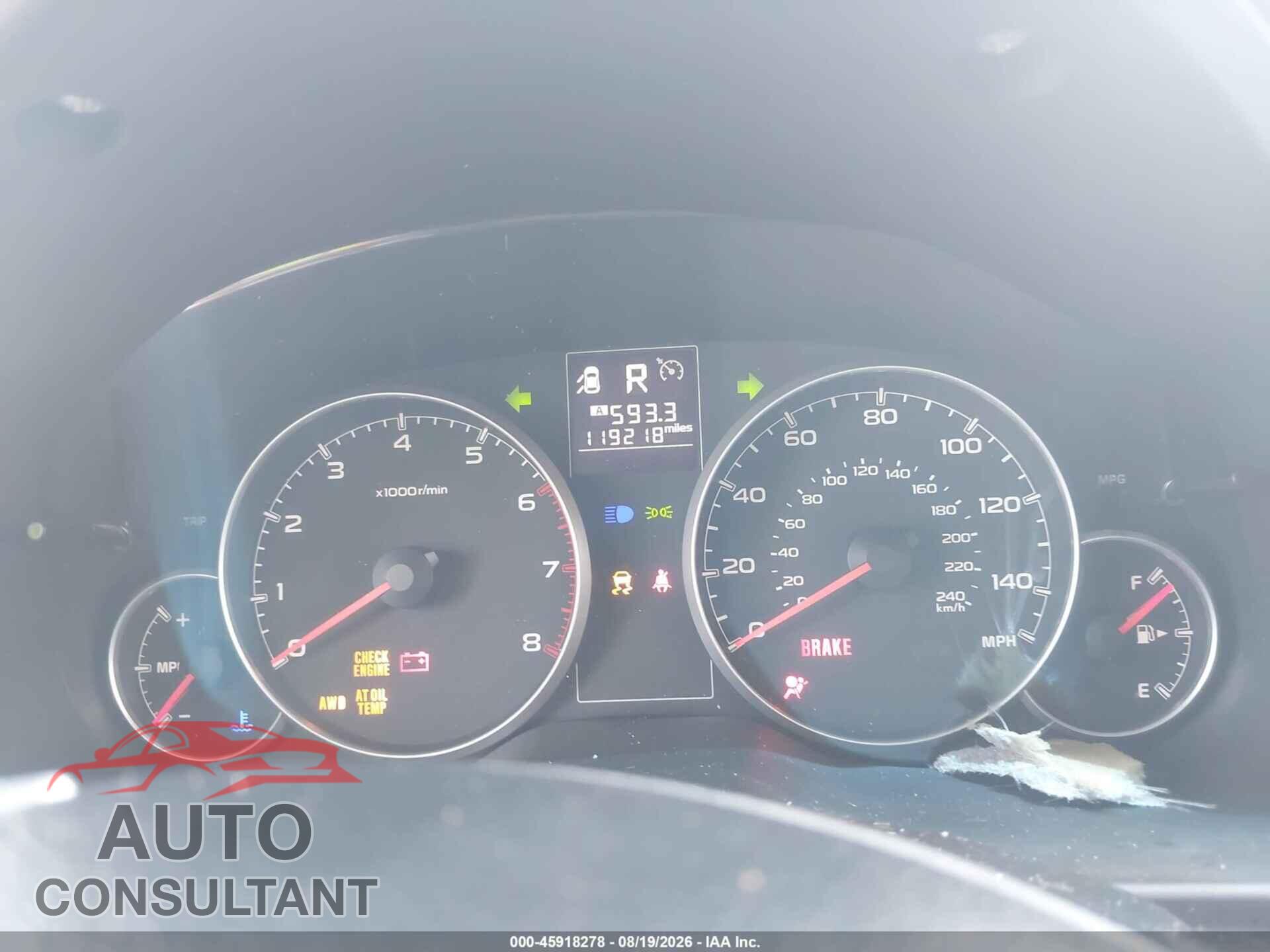 SUBARU OUTBACK 2014 - 4S4BRCCC4E3233337