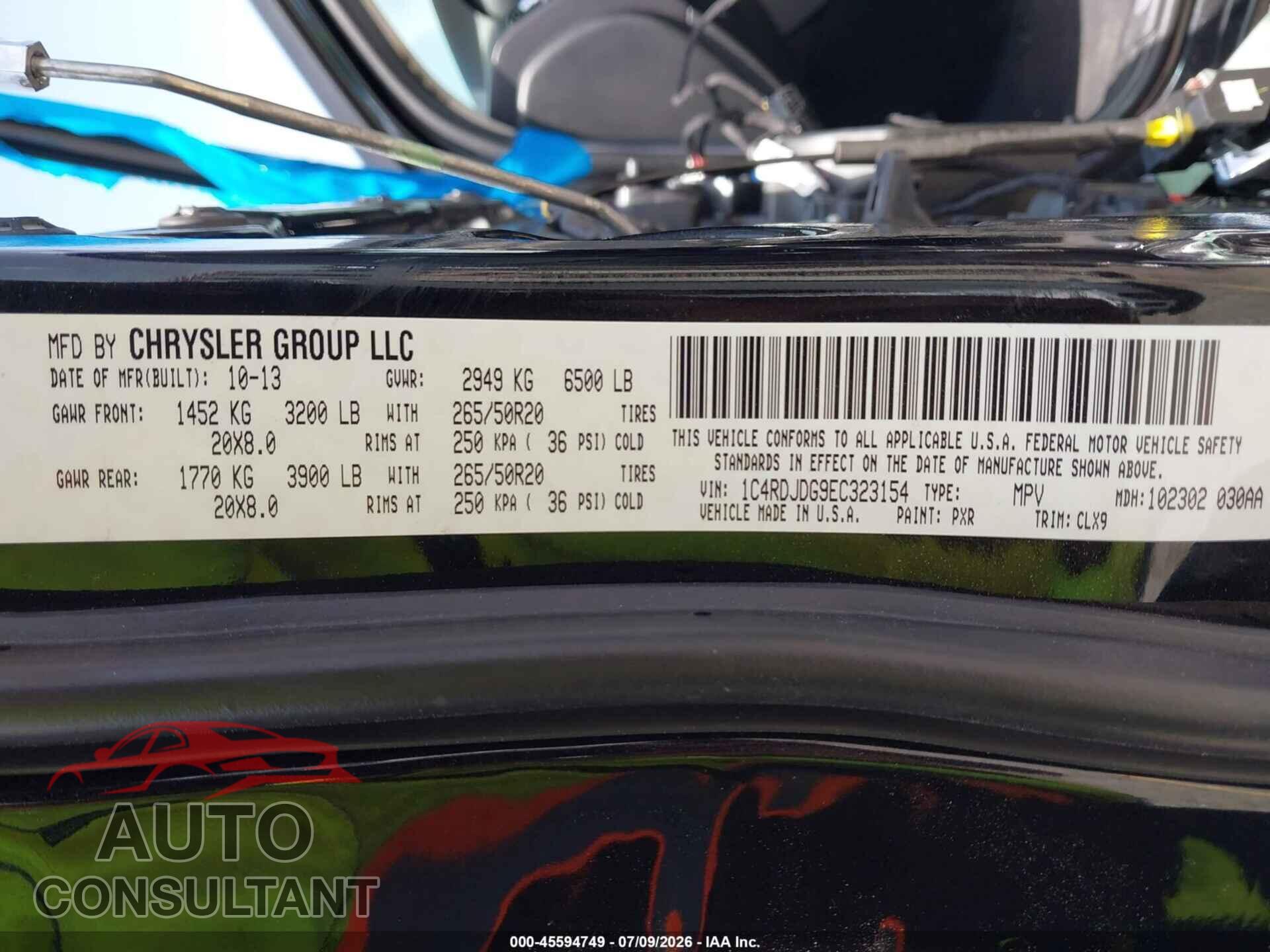 DODGE DURANGO 2014 - 1C4RDJDG9EC323154